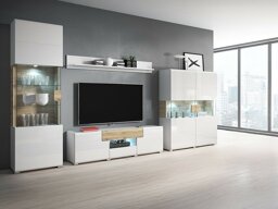 Set de living Torsone 104 (Alb + Alb lucios + Stejar San Remo)
