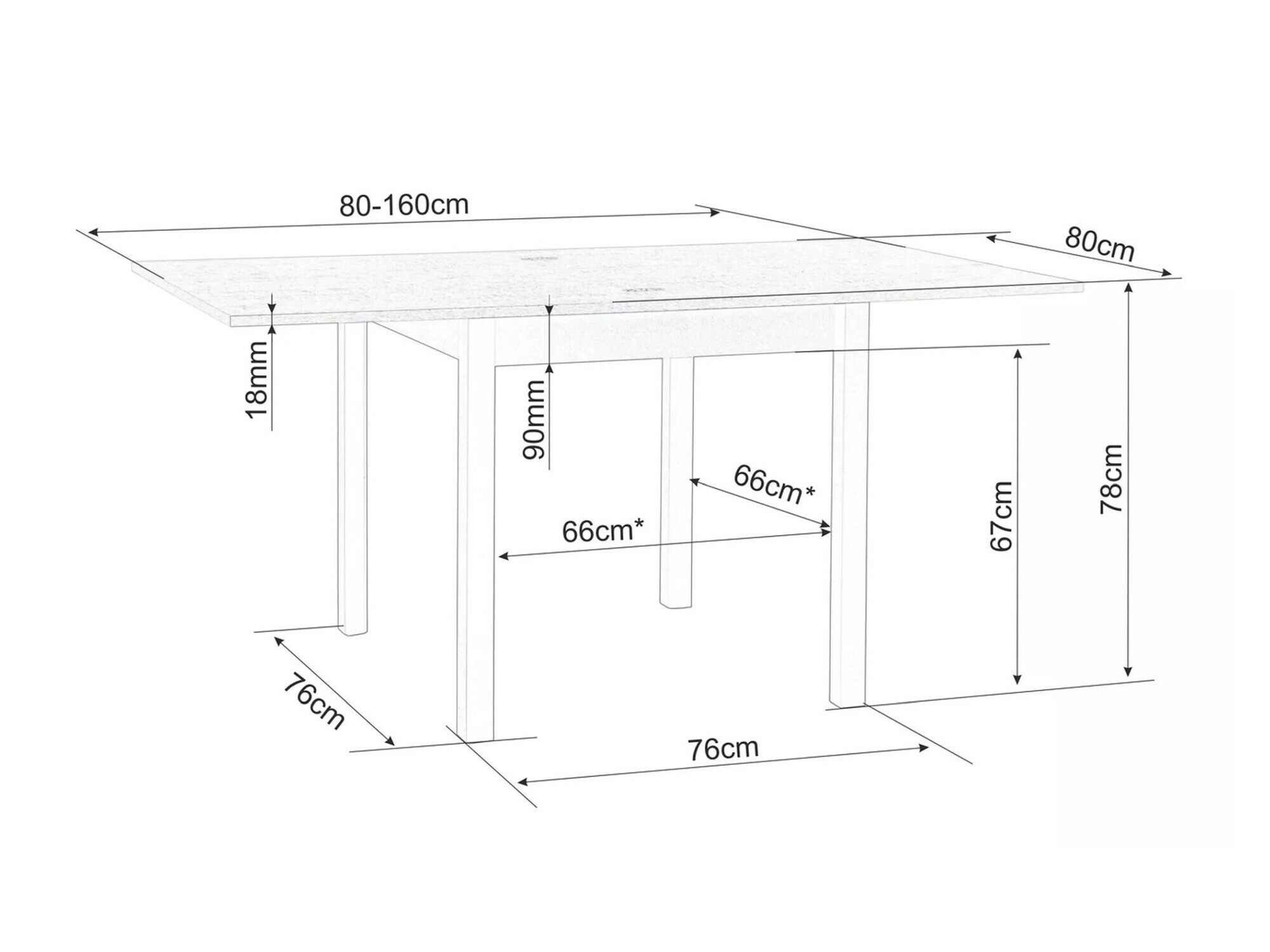 Tafel Detroit 898 (Artisan eiken + Zwart)