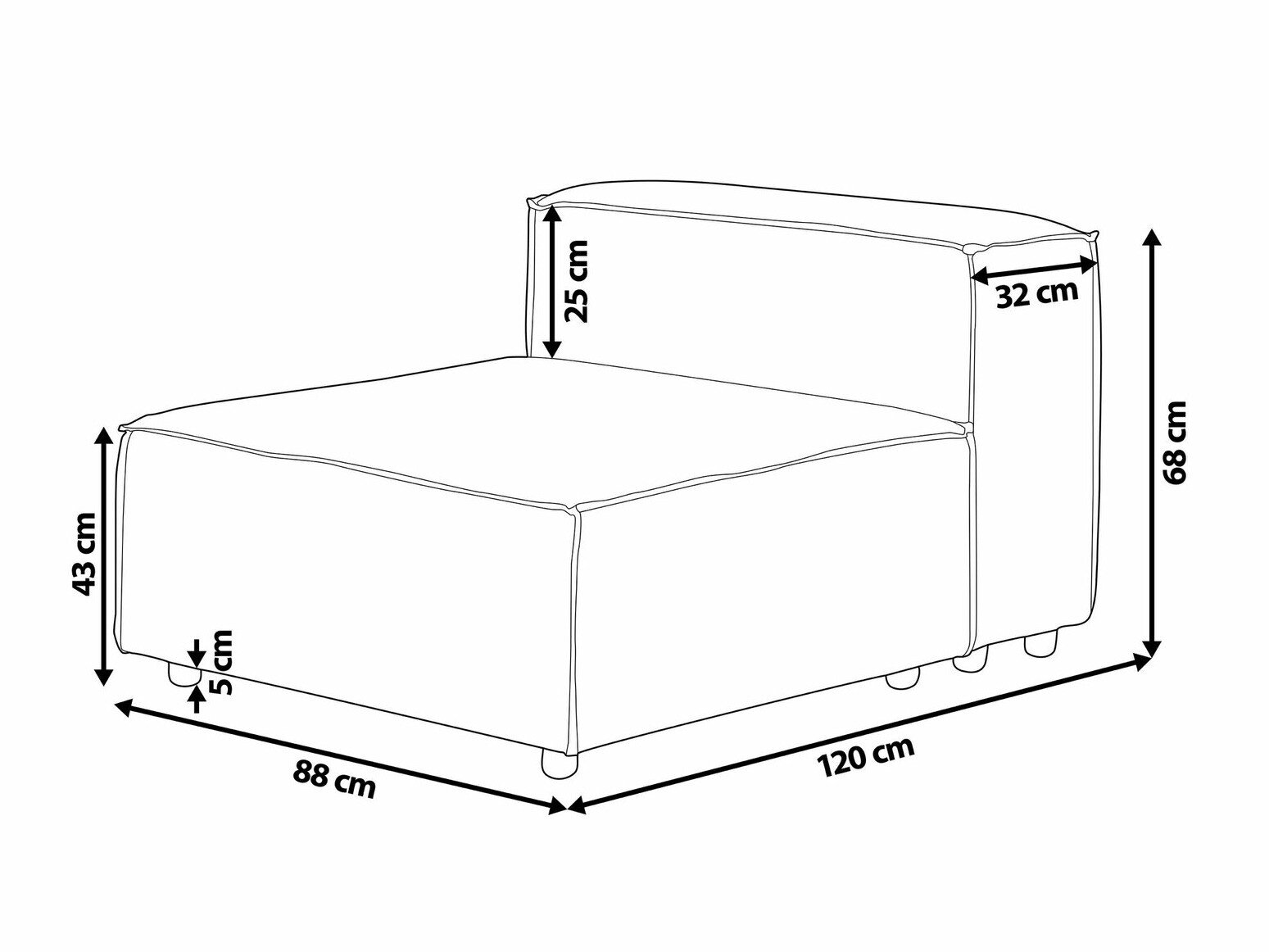 Modularni fotelj Serophi 100 (Taupe)