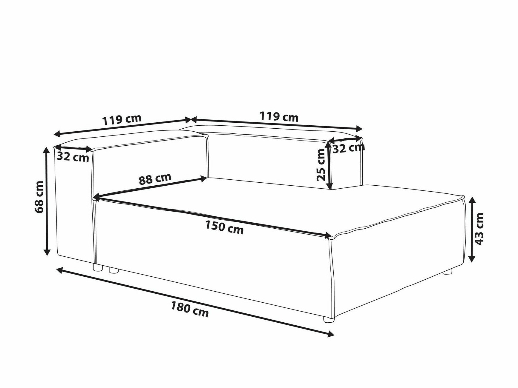 Modularni sedežni element Serophi 102 (Bež)