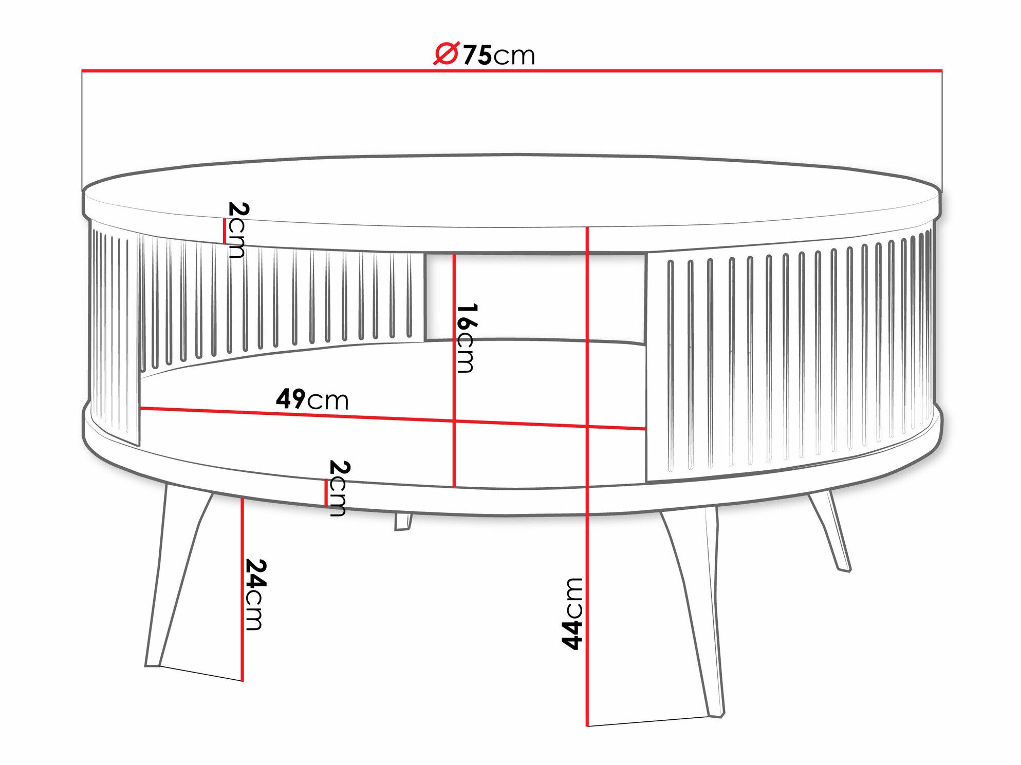 Sofabord Vitum II (Lyserød + Sort marmor)
