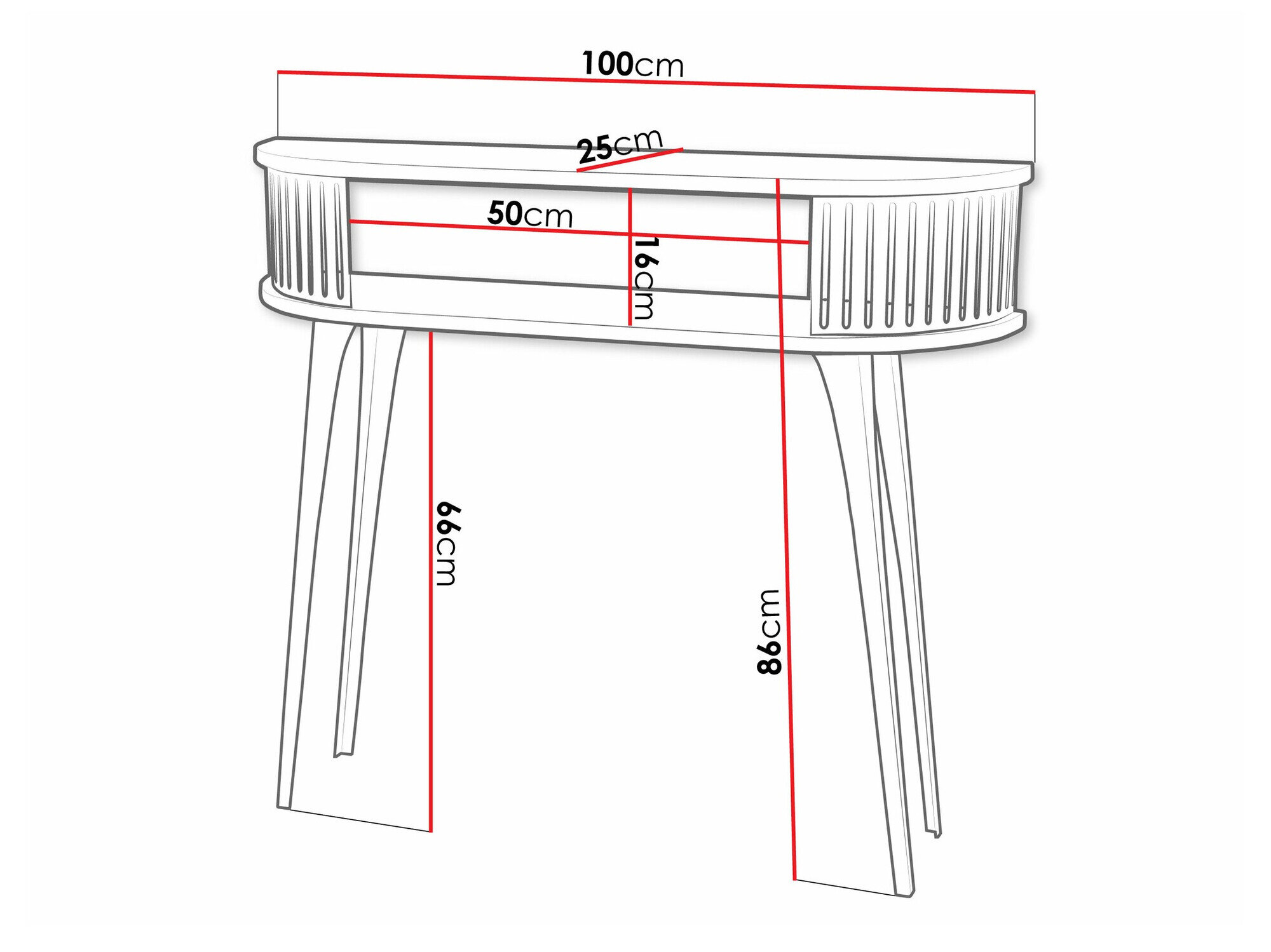 Konsolbord Vitum II (Lyserød + Hvid)