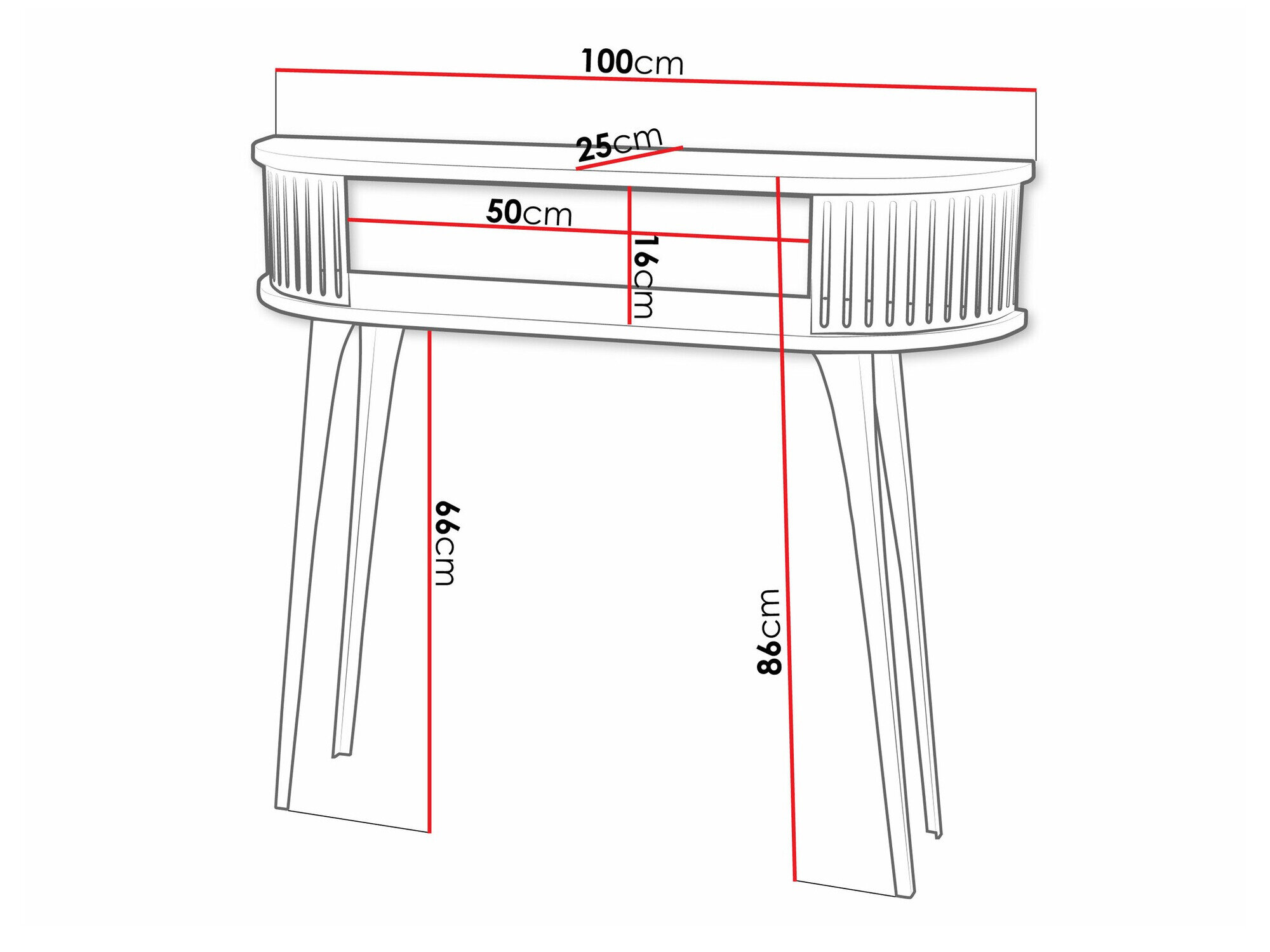 Konsolbord Vitum II (Lyserød + Sort)