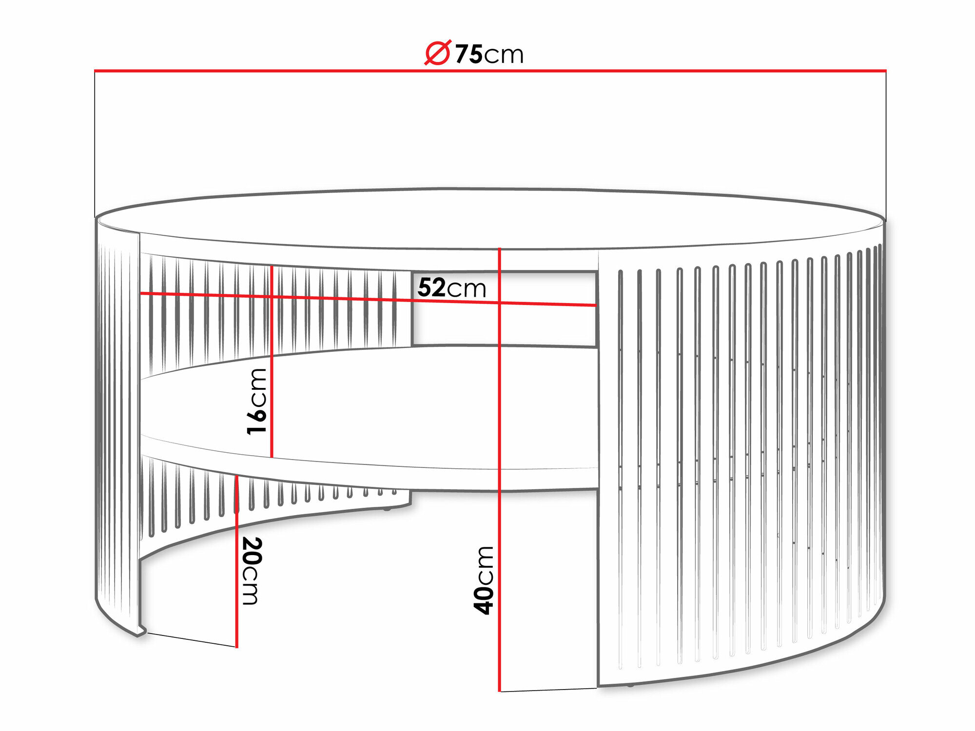 Sofabord Civer II (Lyserød + Sort marmor)