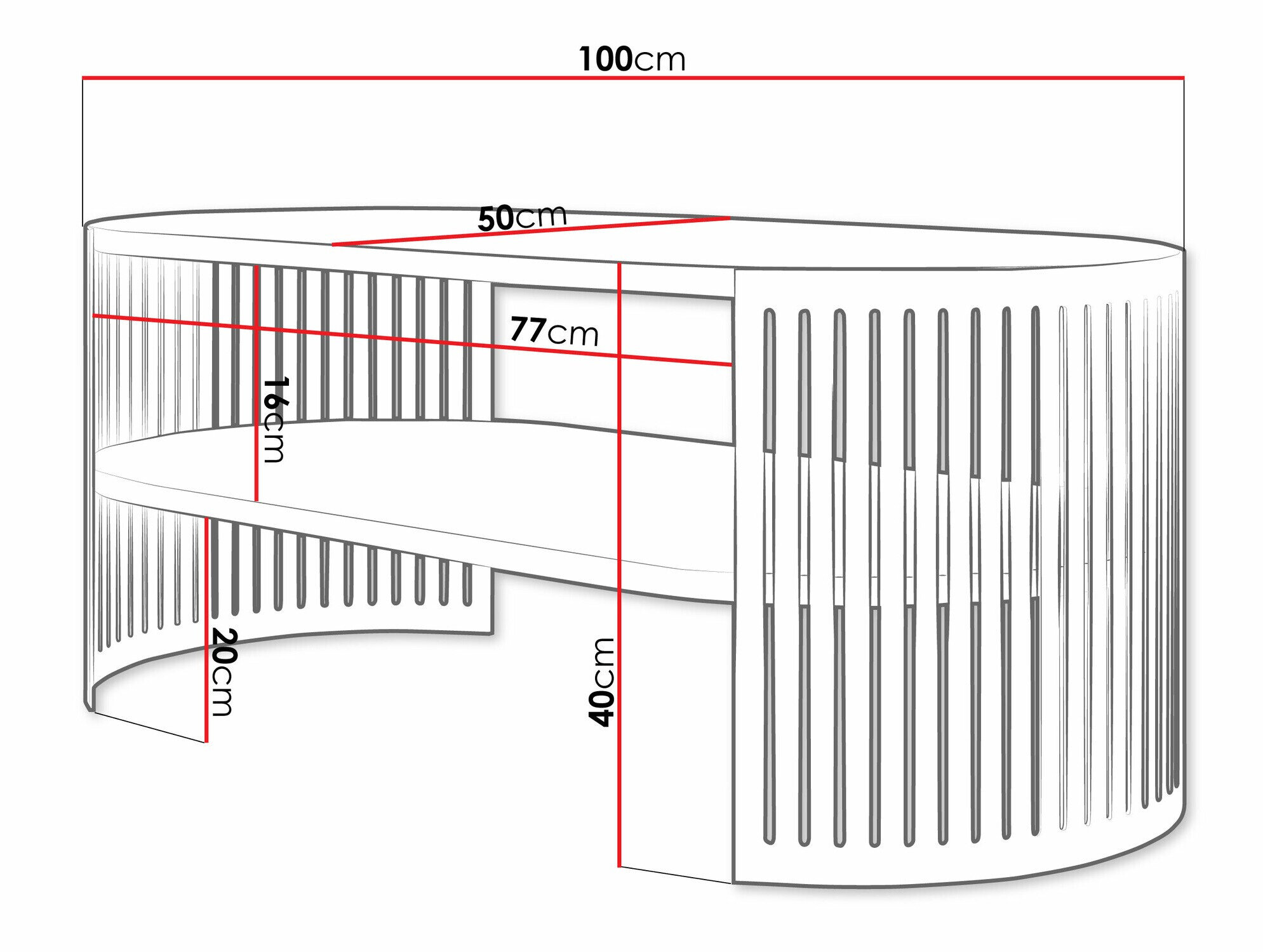 Sofabord Civer IV (Gylden + Sort marmor)
