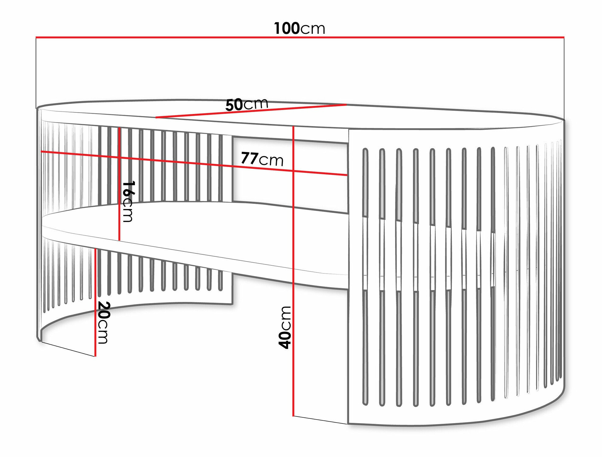 Sofabord Civer V (Lyserød + Sort marmor)