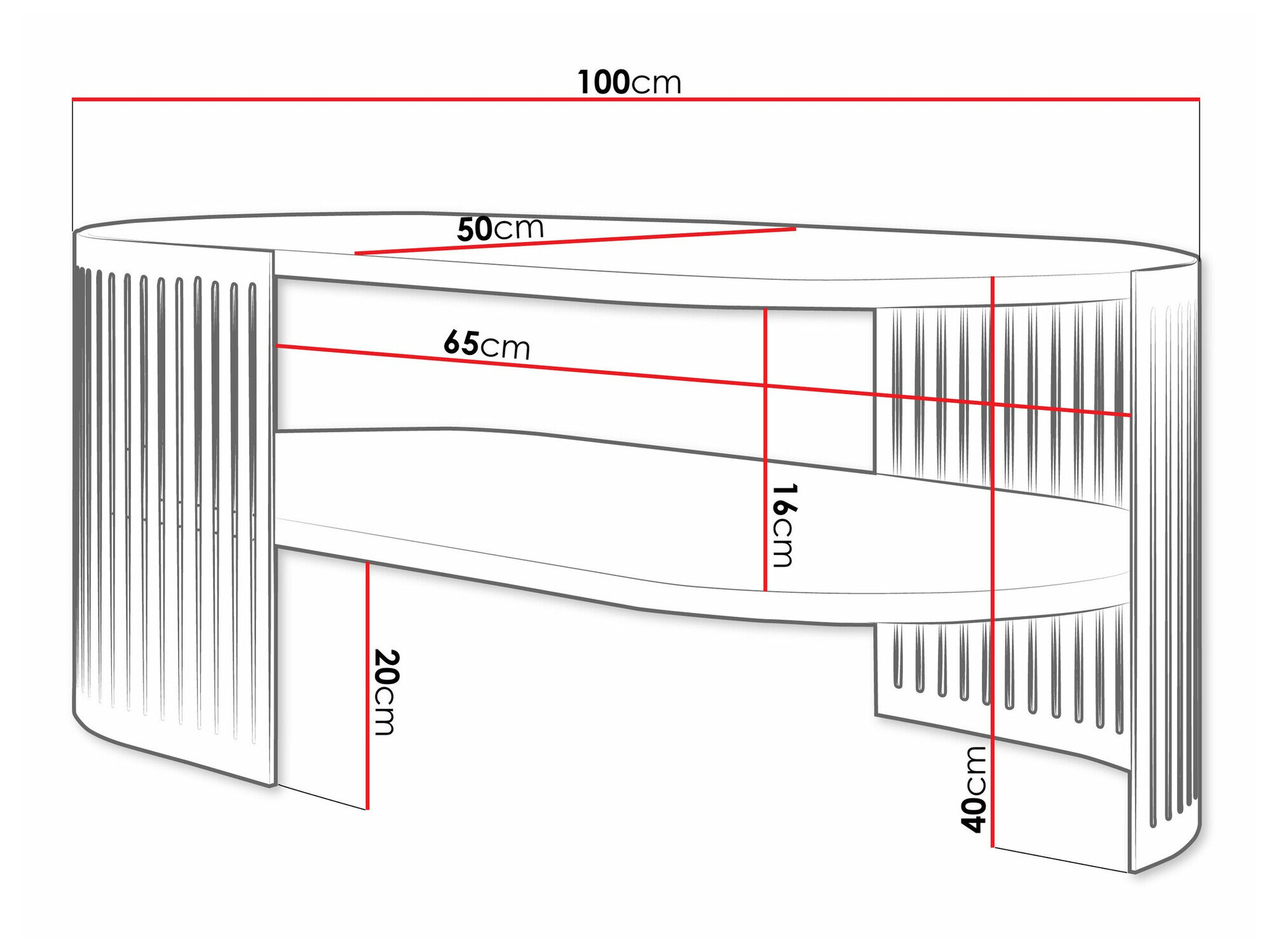 Sofabord Civer VII (Lyserød + Hvid marmor)