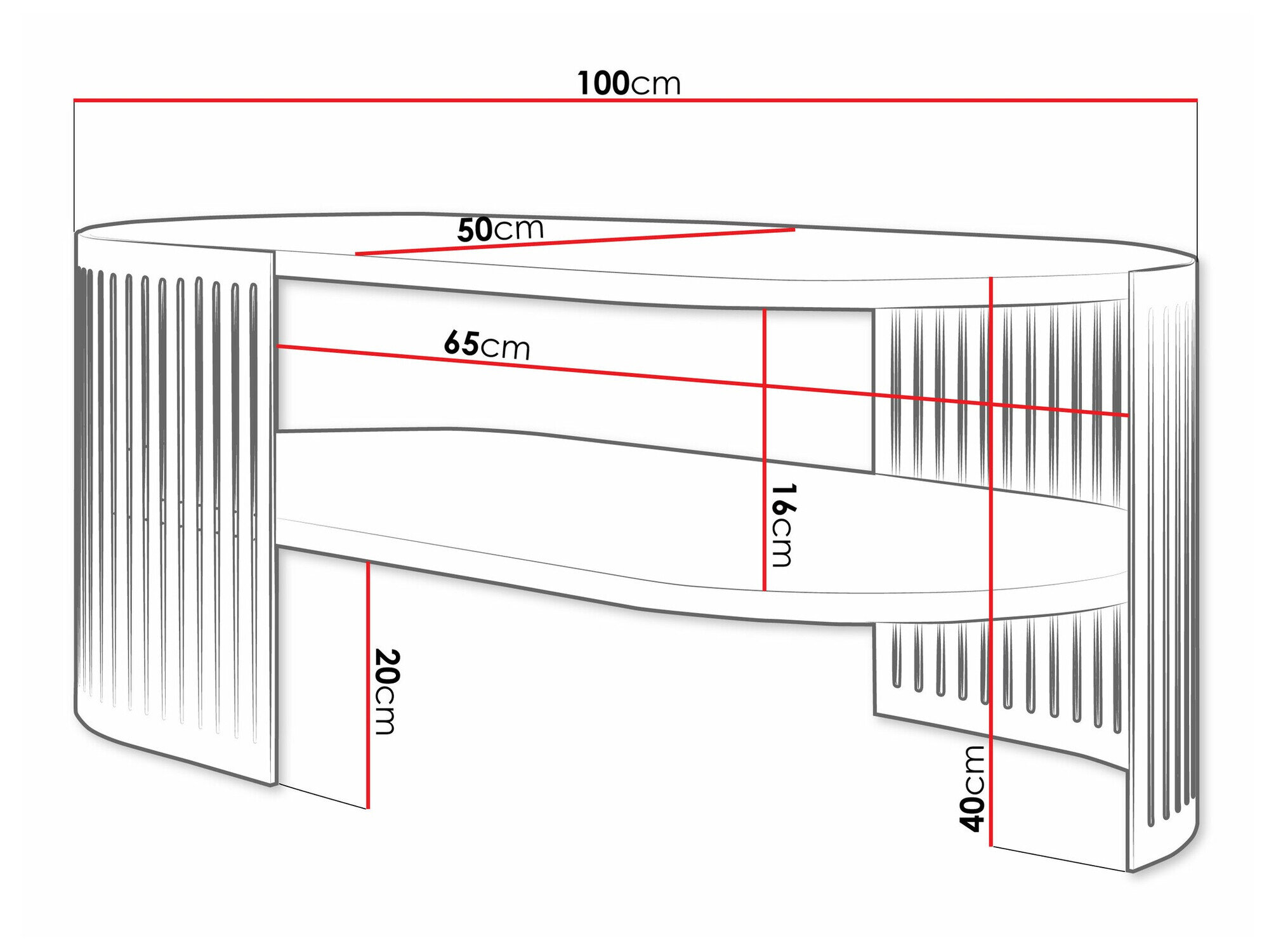 Sofabord Civer VII (Lyserød + Sort)
