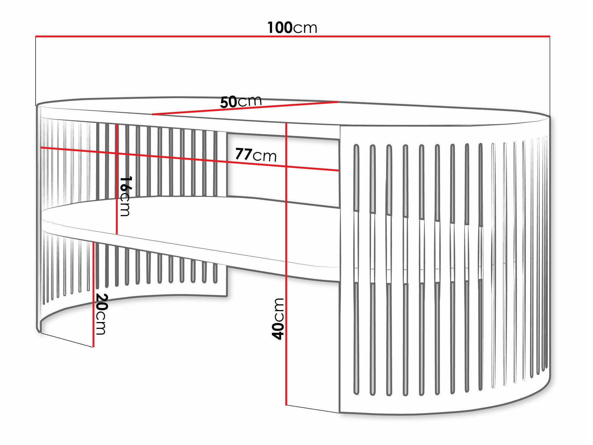 Sofabord Evanola 104 (Gylden + Hvid marmor)