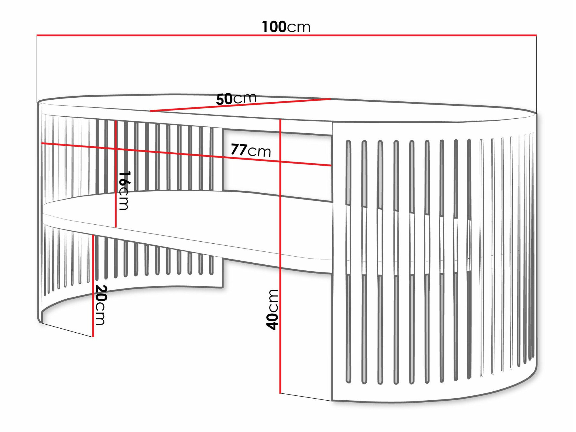 Sofabord Evanola 104 (Gylden + Sort)