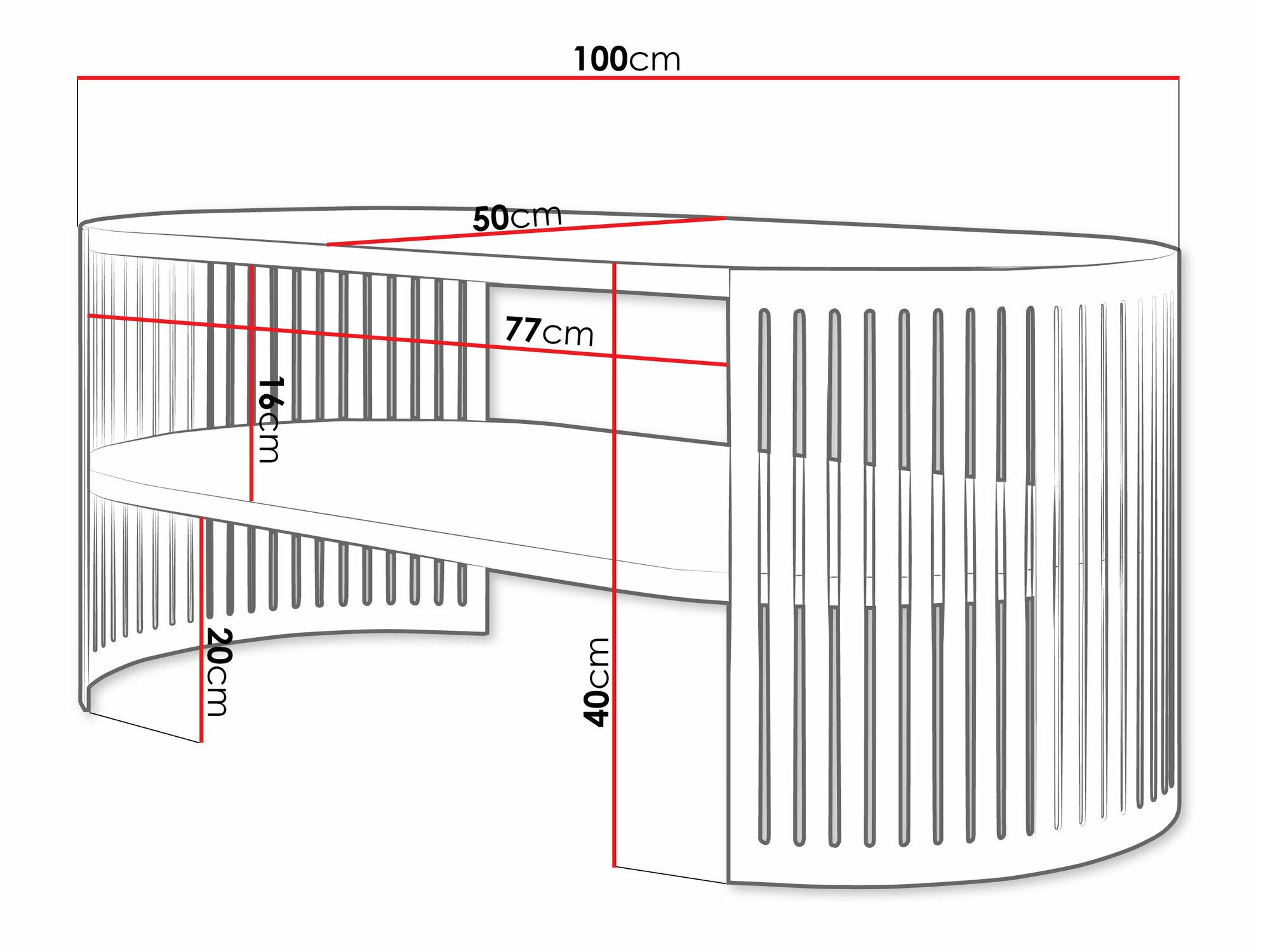Sofabord Evanola 105 (Lyserød + Sort)