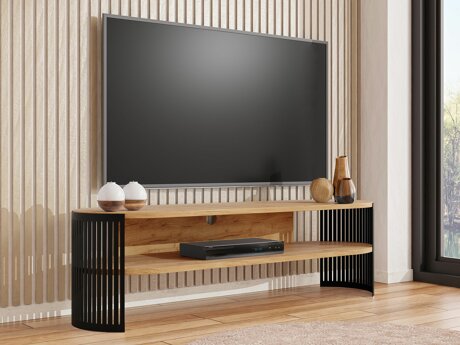TV-bord Evanola 109 (Sort + Craft gylden eg)
