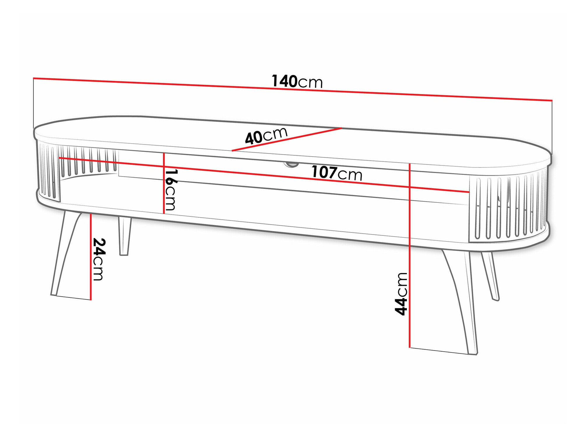 TV-bord Sordore 108 (Sort + Sort marmor)