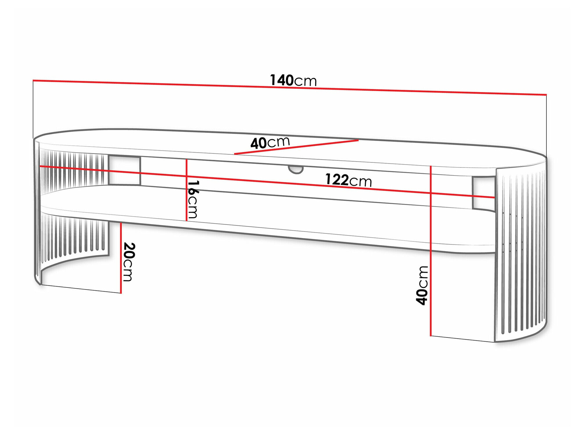 TV-bord Evanola 110 (Gylden + Hvid marmor)