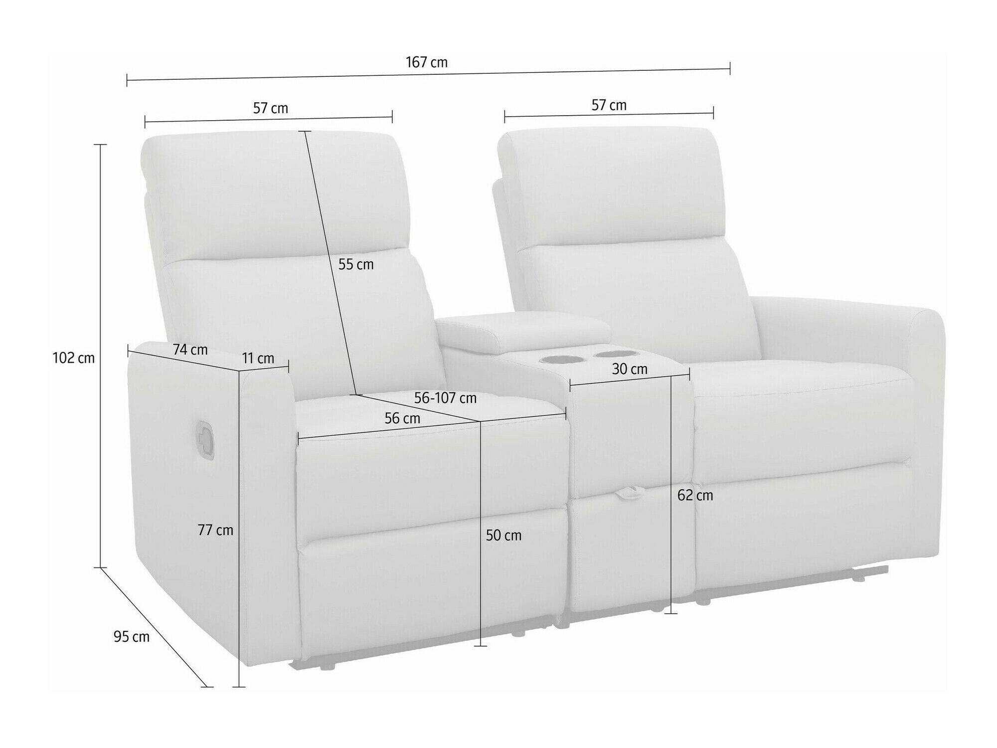 Relax kanapé Denton 1398 (Antracit)