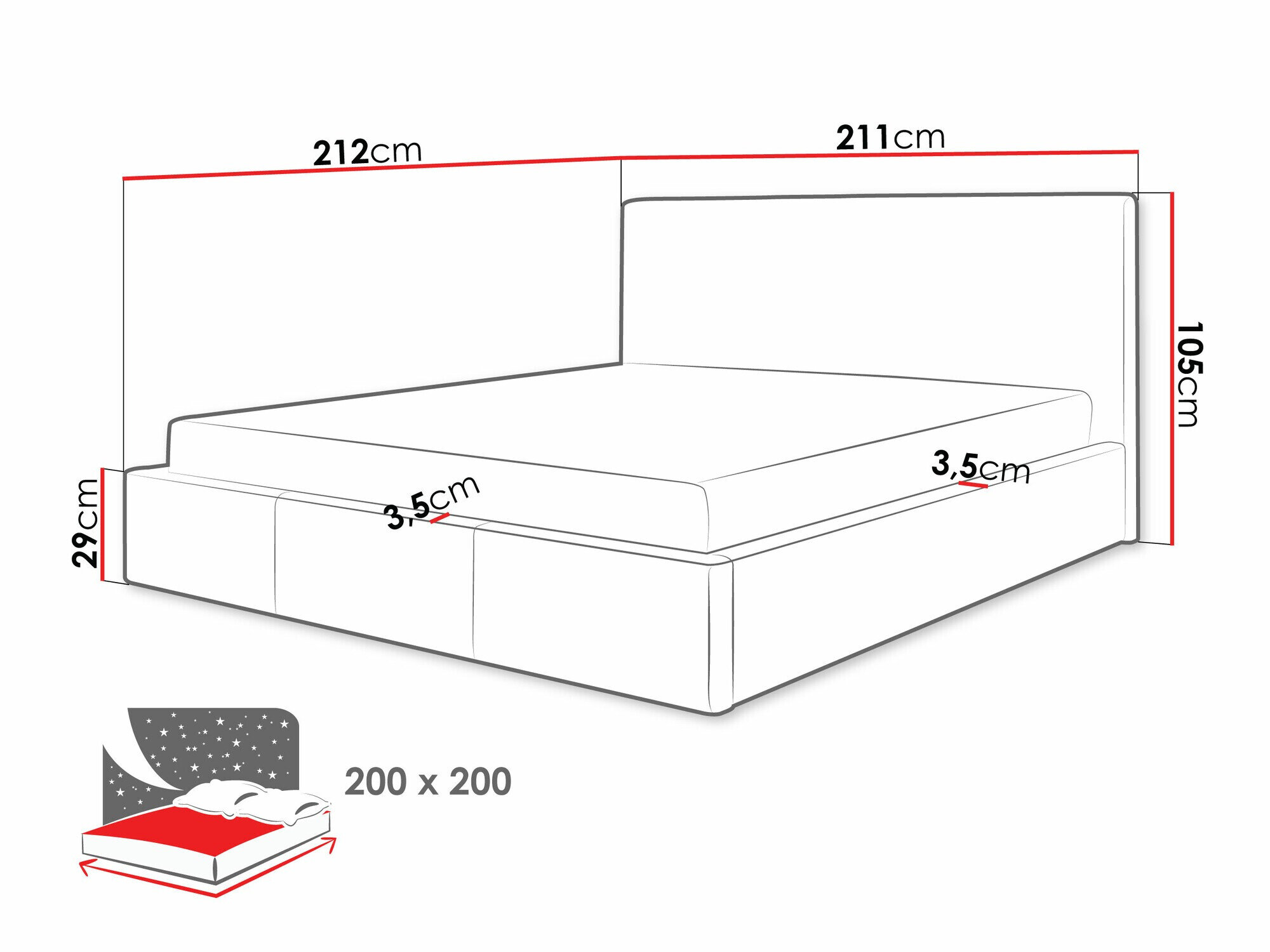 Bed ComfiDream Velora II (Bergamo 97)