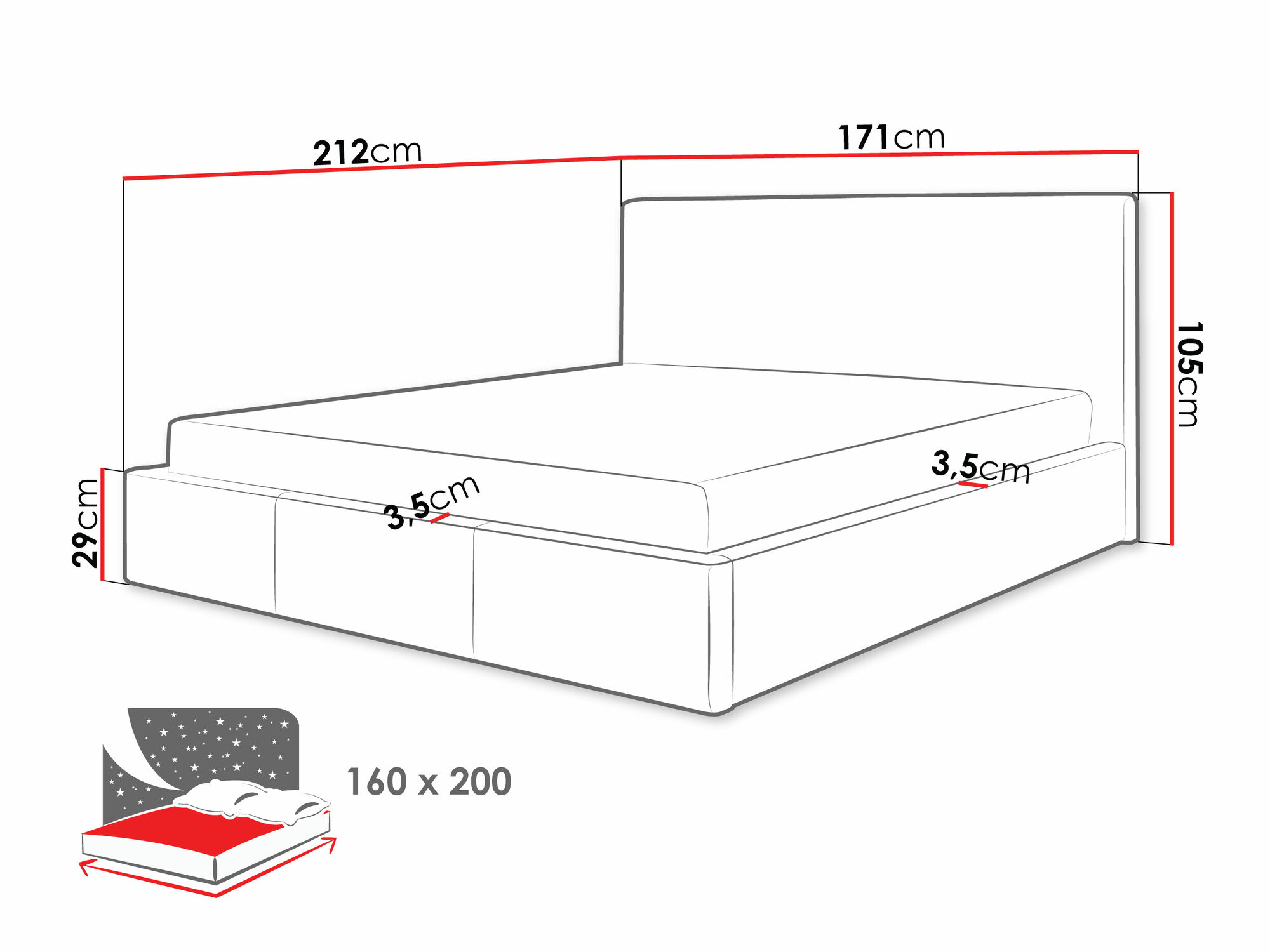 Bed ComfiDream Velora II (Bergamo 97)