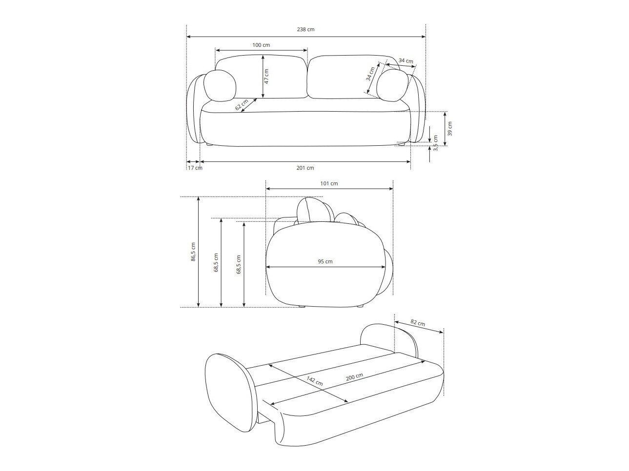Slaapbank Kingston 139 (Sicuro 80)