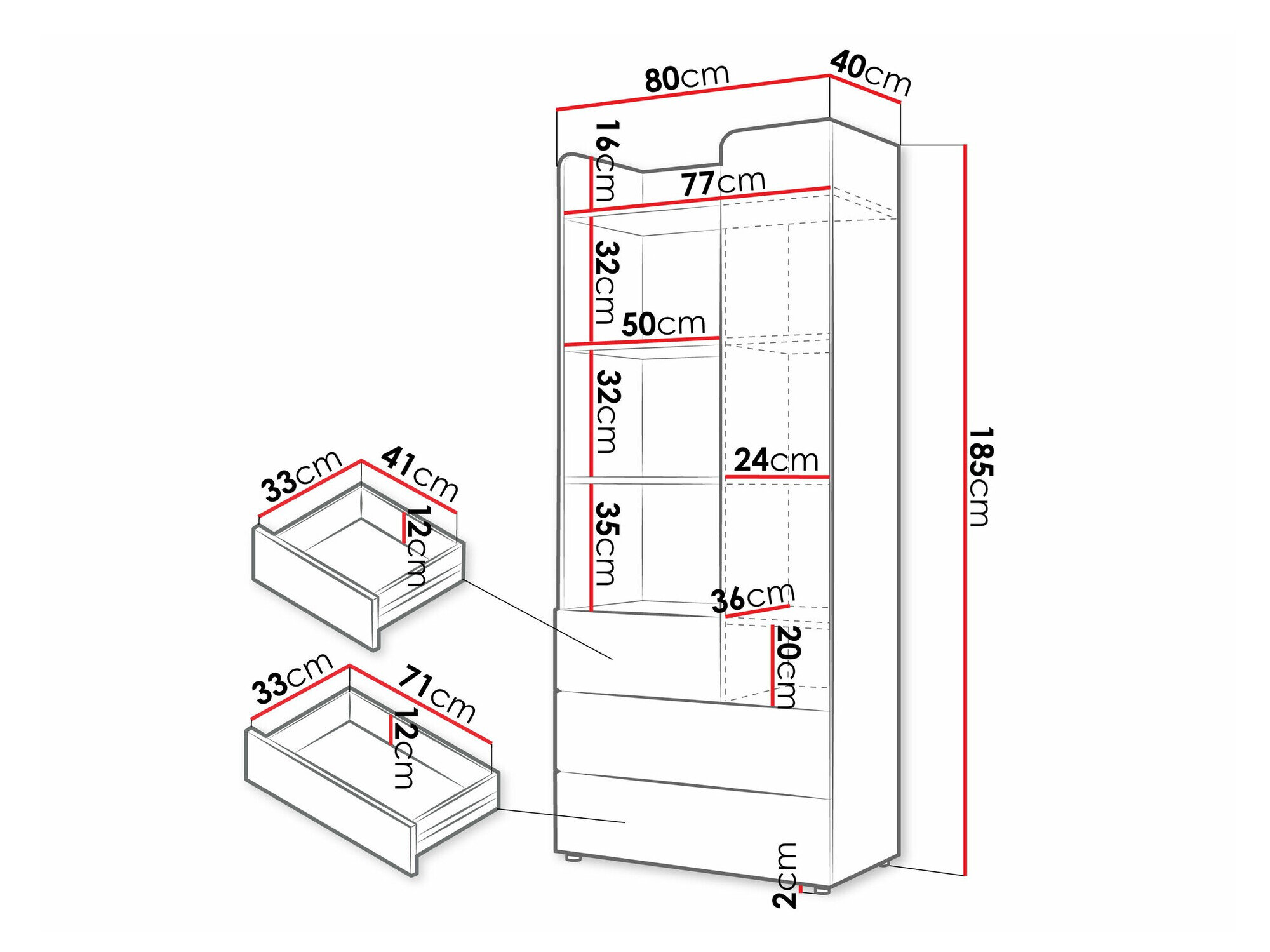 Reol Domcali 102 (Grå + Egetræ)