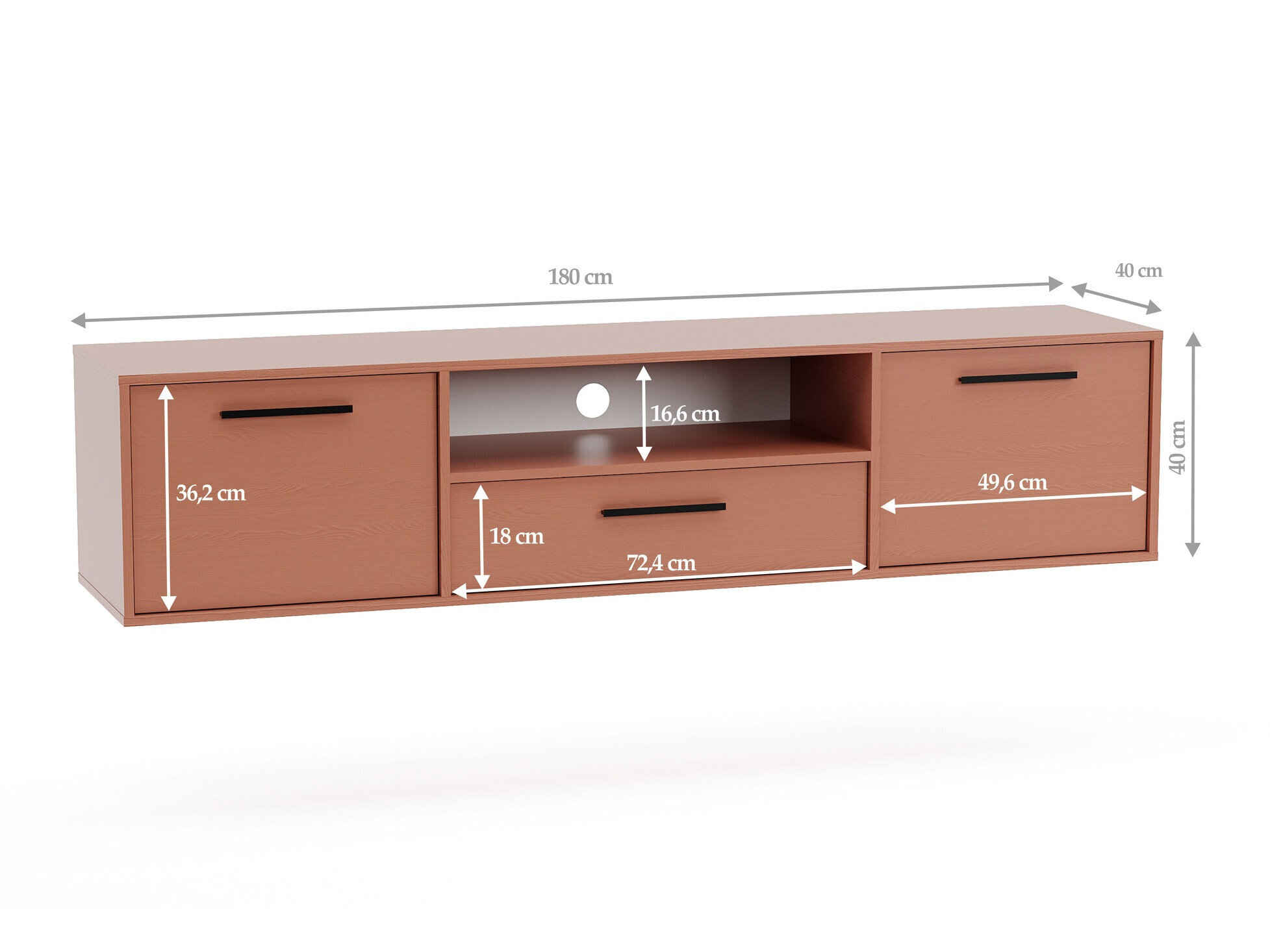 TV-taso Mansfield 105 (Vaaleanruskea)