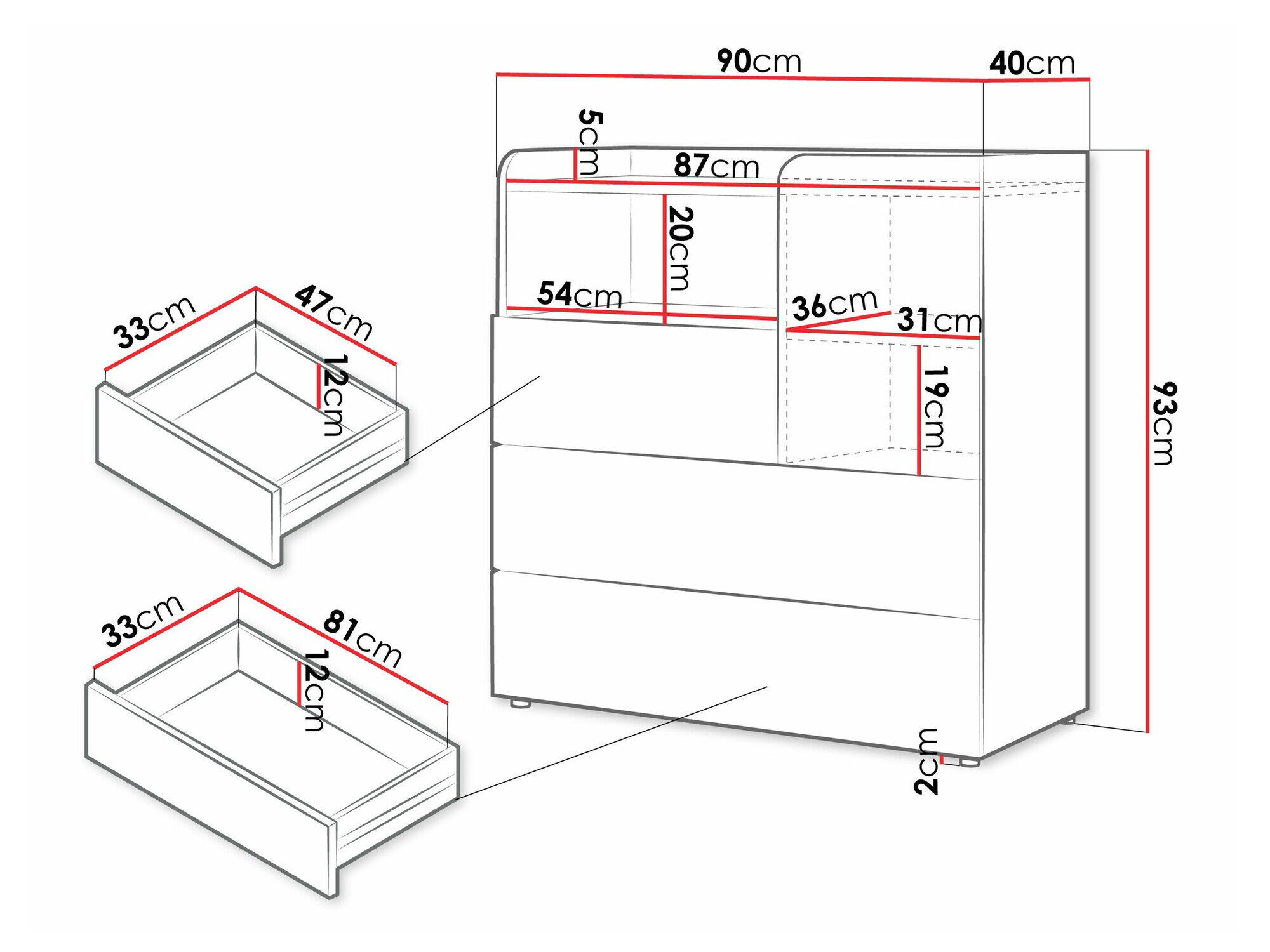 Kommode Domcali 109 (Beige + Egetræ)