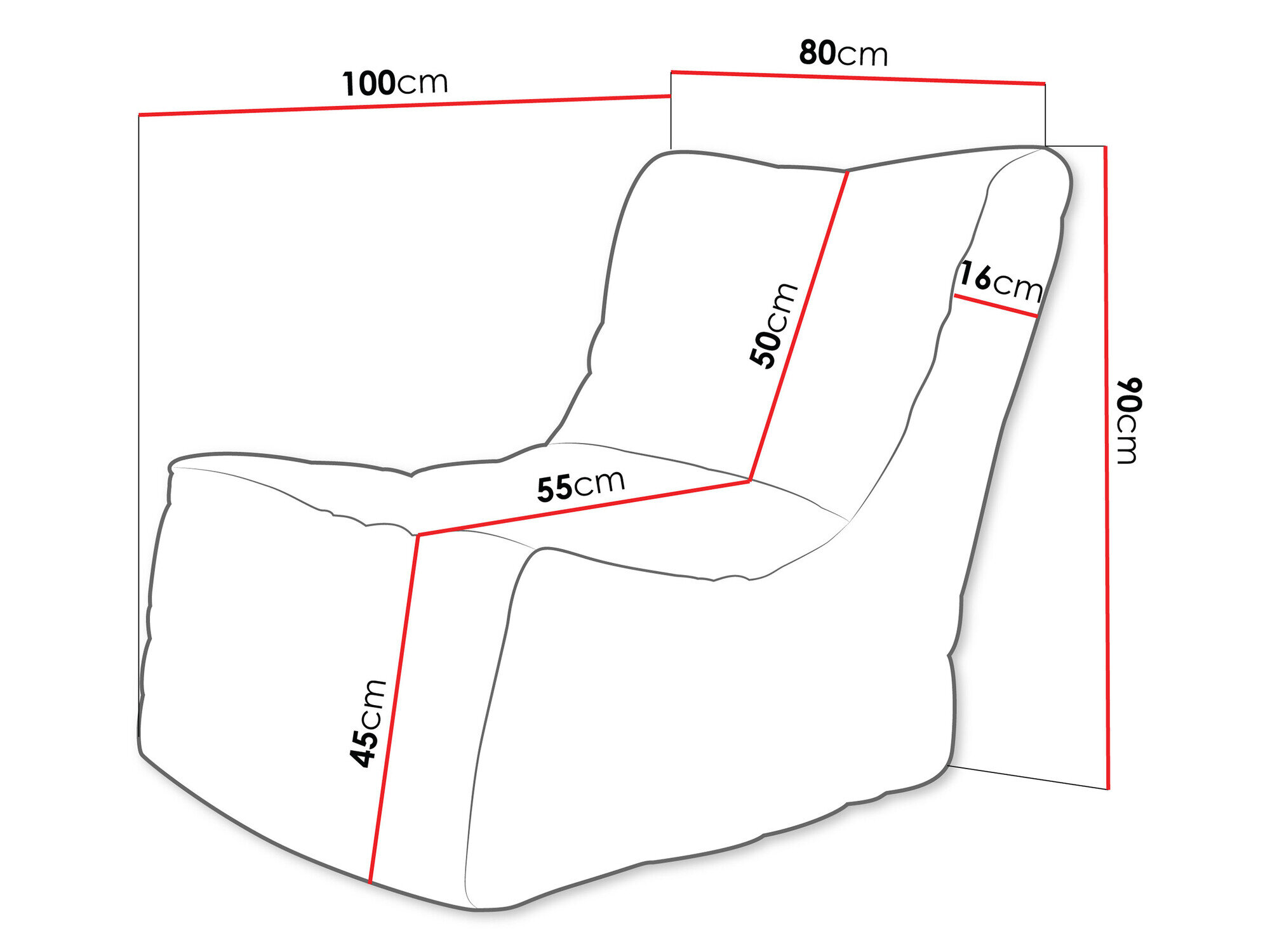 Sækkestol Rockford 102 (Poso 110)