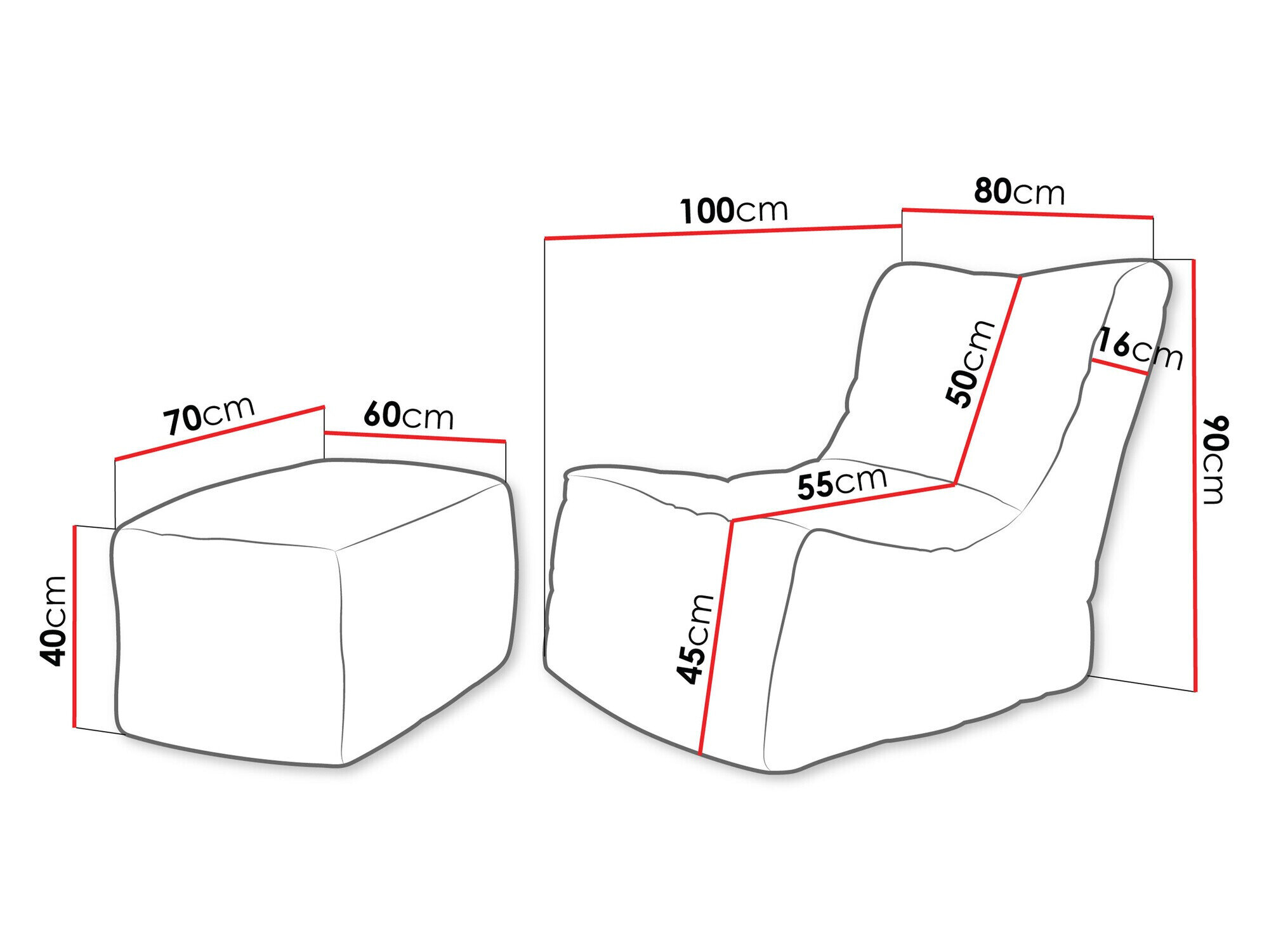 Sækkestol Passeral II (Poso 100)