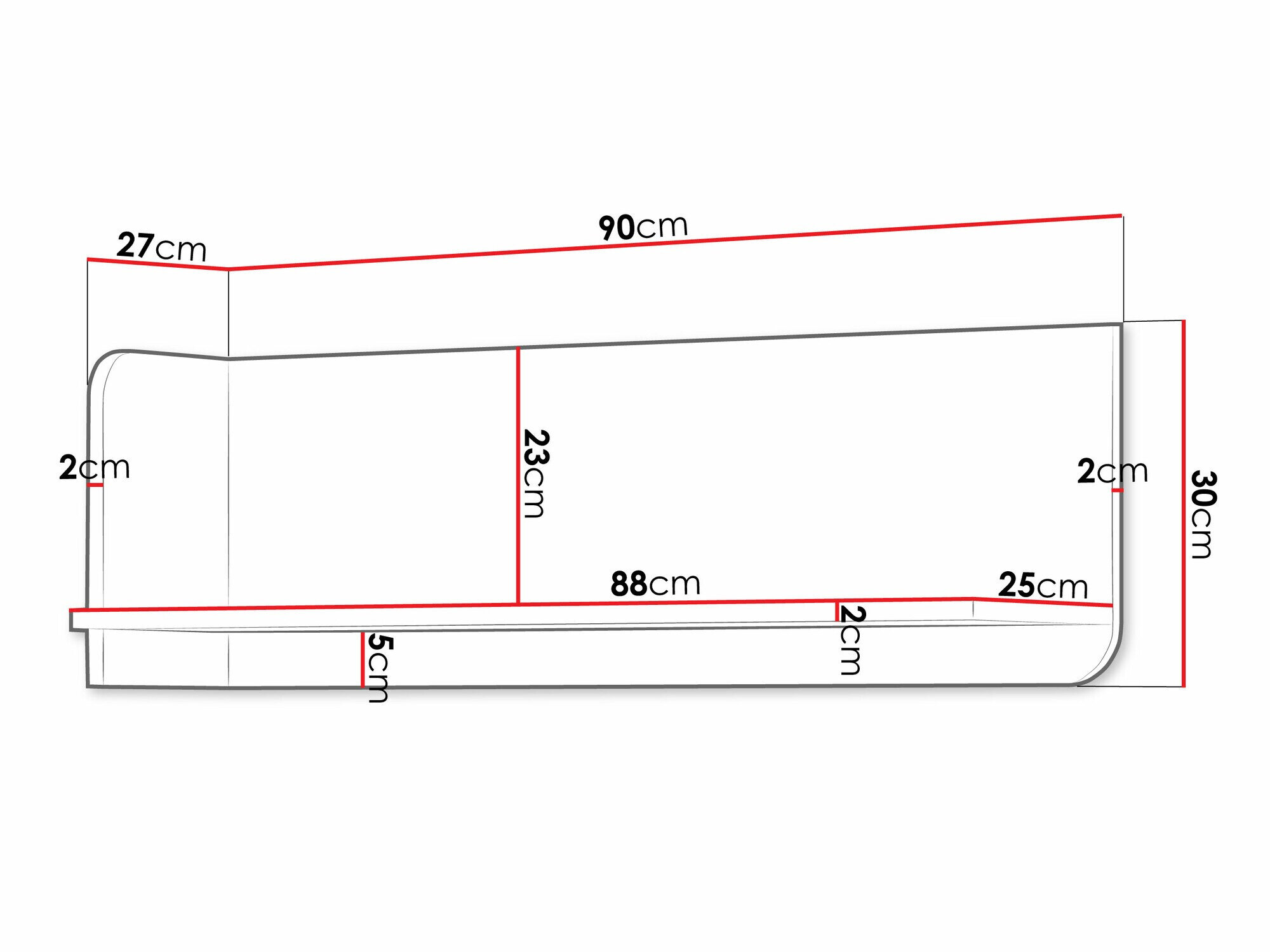 Wandplank Domcali 112