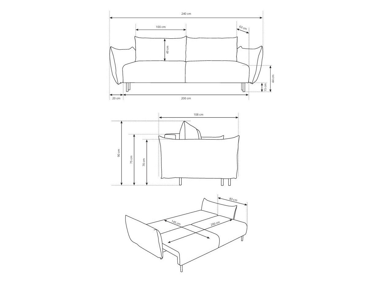 Kanapéágy Kingston 131 (Horizon 08)