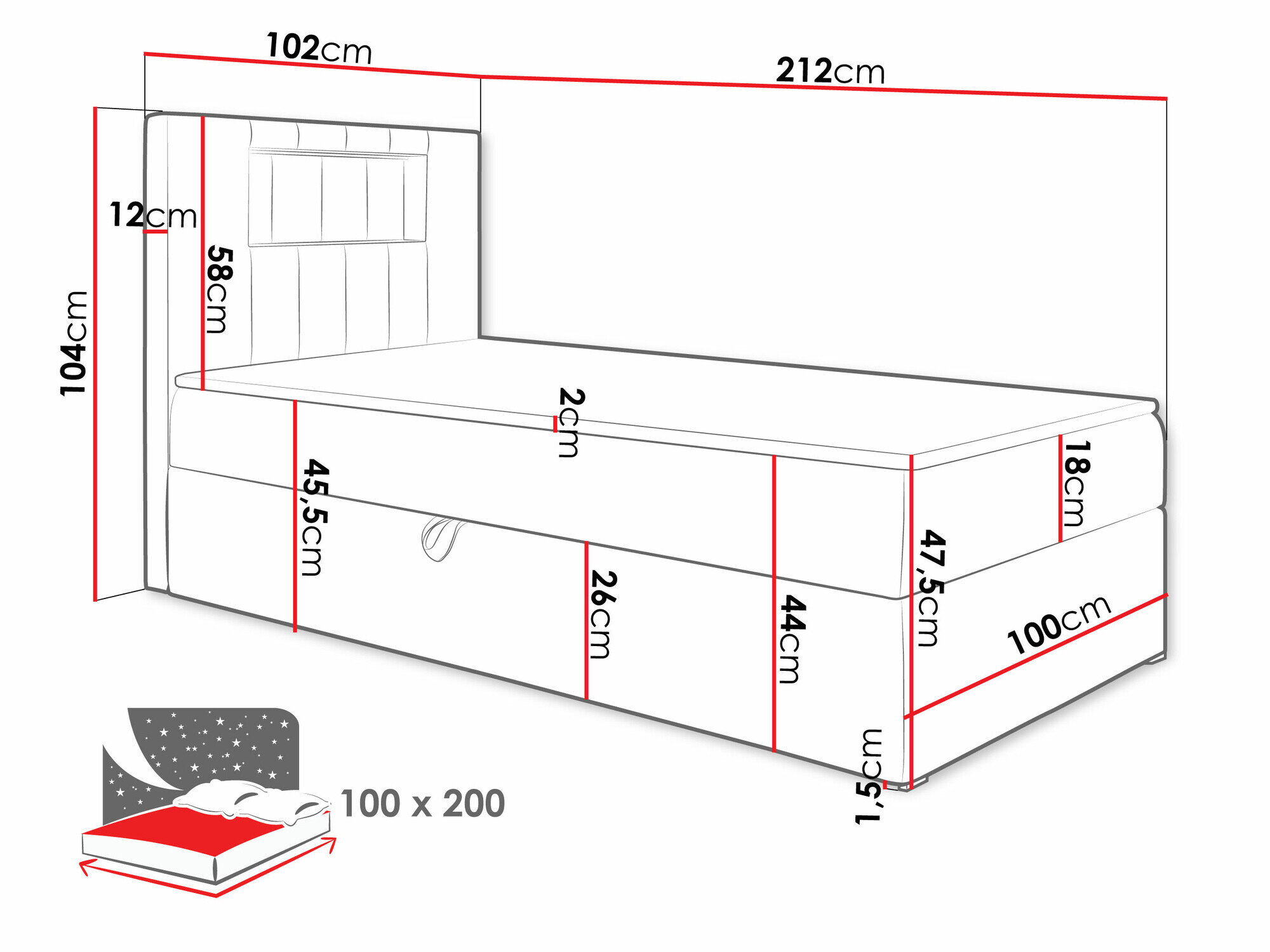 Boxspring Lucus V (Soft 017 + Fresh 14)