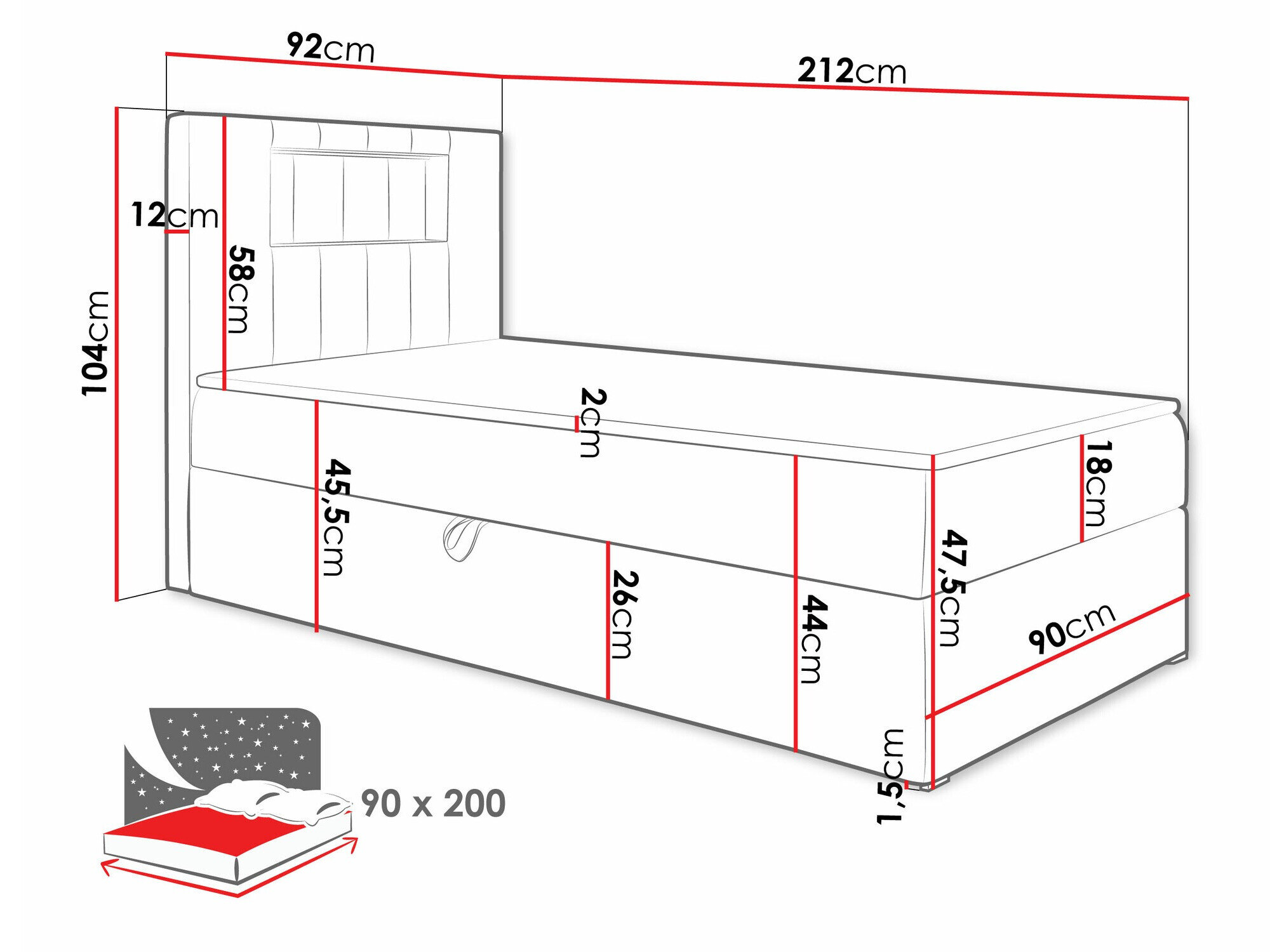 Boxspring Lucus V (Soft 017 + Fresh 4)