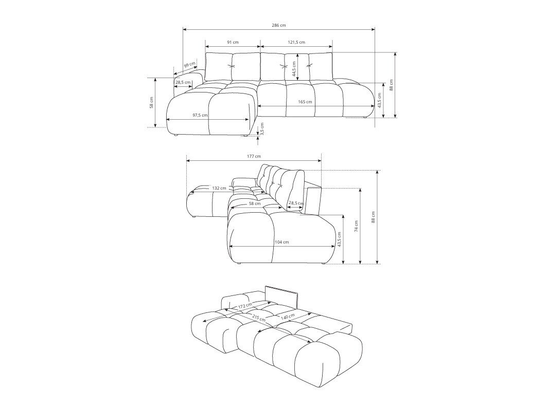 Hjørnesofa Kingston 156 (Curio 09)