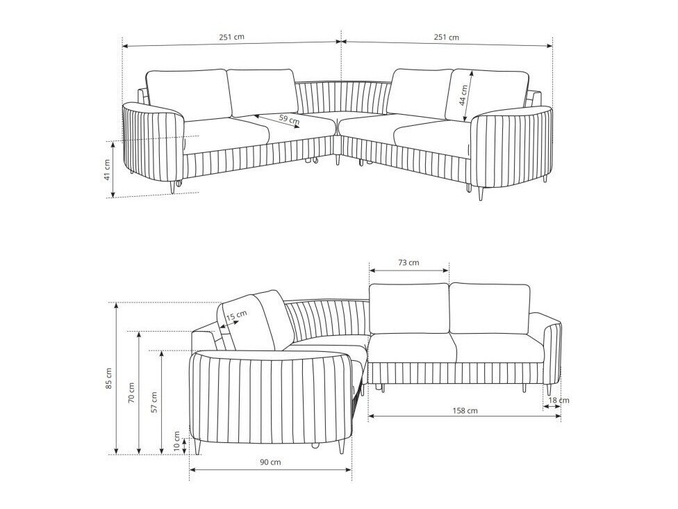 Hjørnesofa Kingston 157 (Castel 04)