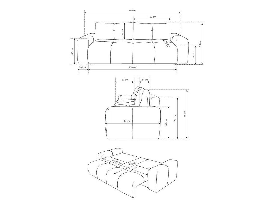Sovesofa Kingston 154 (Perfect Harmony 02)