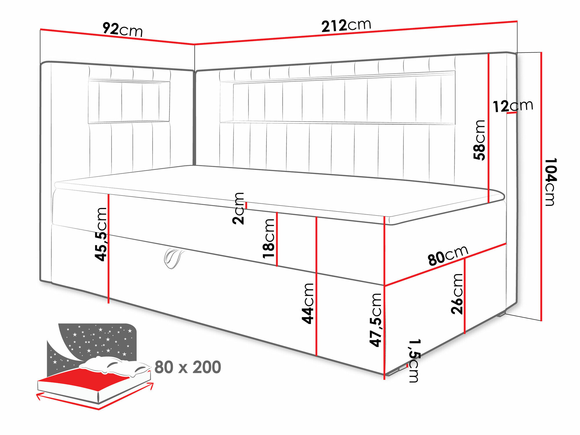 Boxspring Lucus VIII (Soft 017 + Fresh 17)