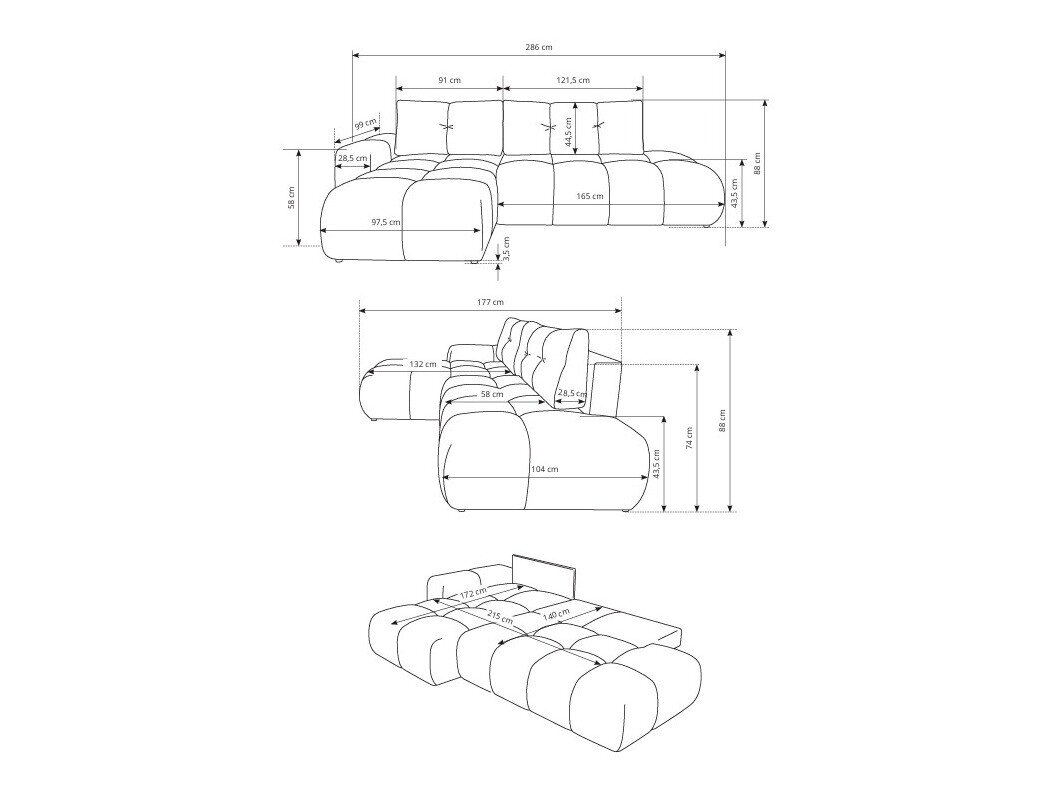Hjørnesofa Kingston 156 (Curio 60)