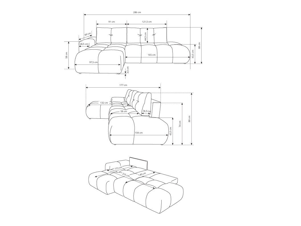Hjørnesofa Kingston 156 (Curio 60)