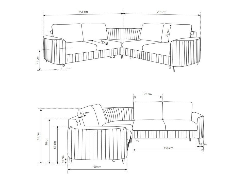 Hjørnesofa Kingston 157 (Castel 70)
