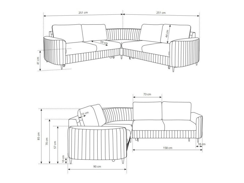 Hoekbank Kingston 157 (Castel 59)