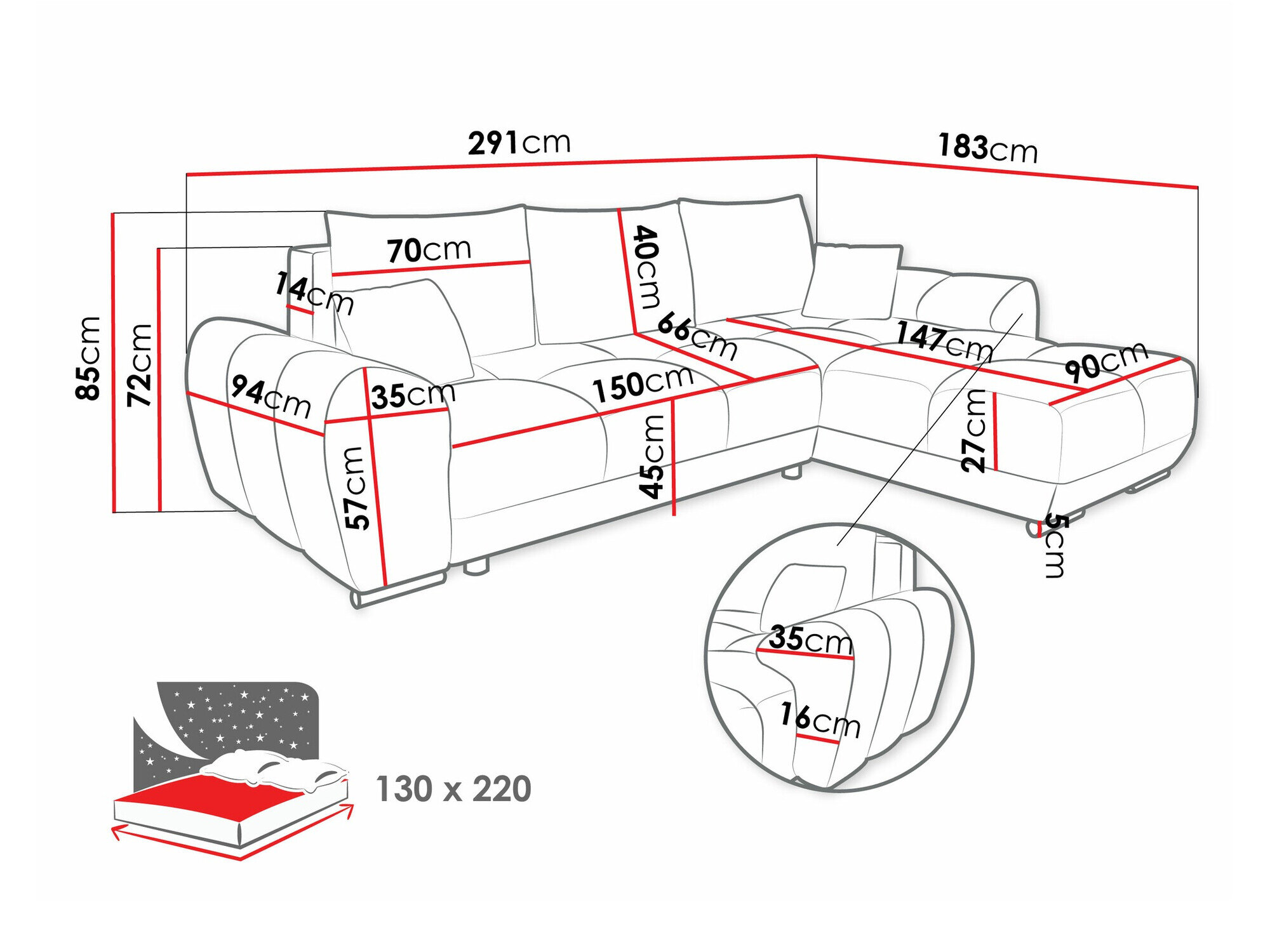 Hjørnesofa Camden 100 (Velo 635)