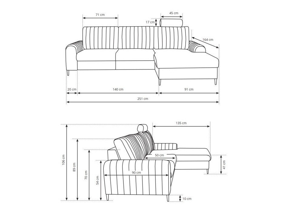 Hjørnesofa Kingston 165 (Velluto 16)