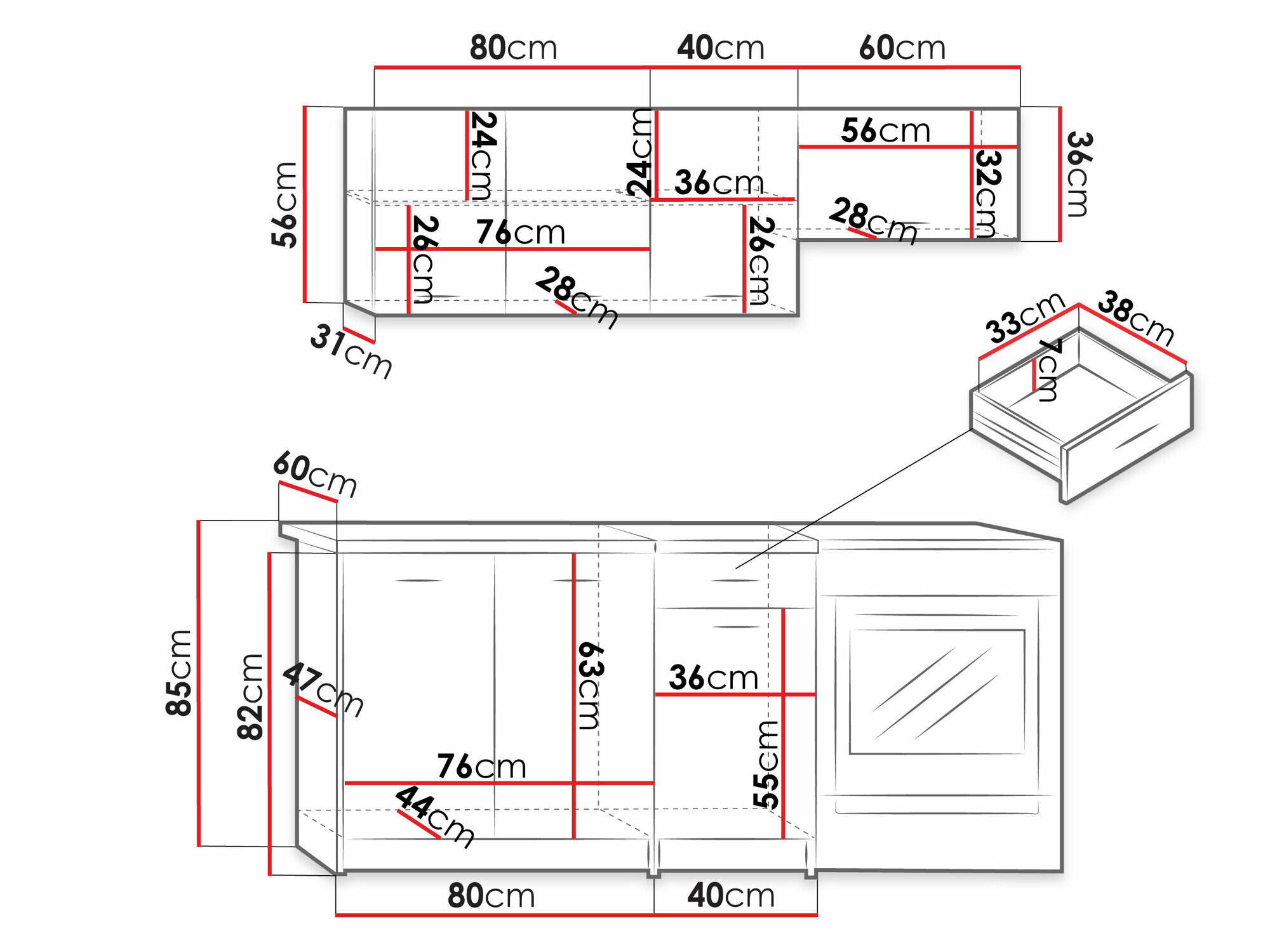 Køkkensæt Trenton 101 (Sonoma eg + Beige)