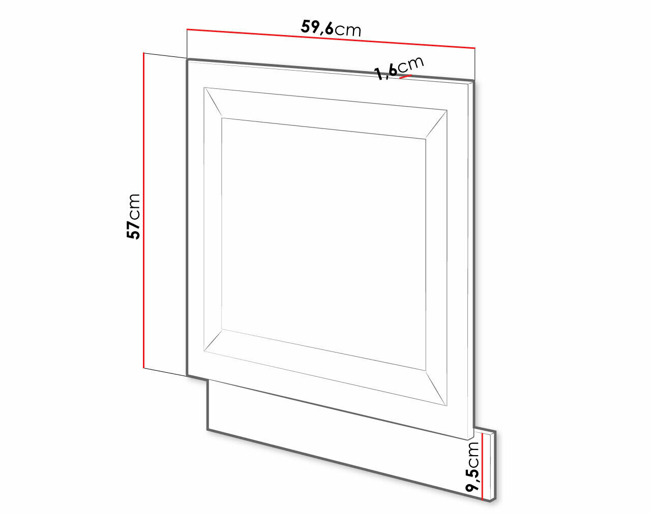 Dør til opvaskemaskine Retro Grey 145