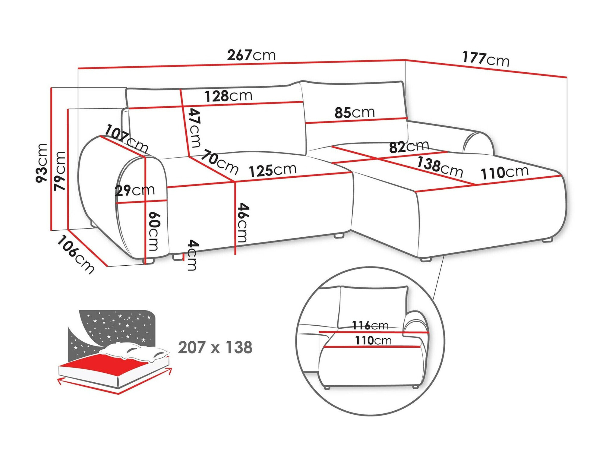 Hjørnesofa TrendyNest 103 (Tilia 17)