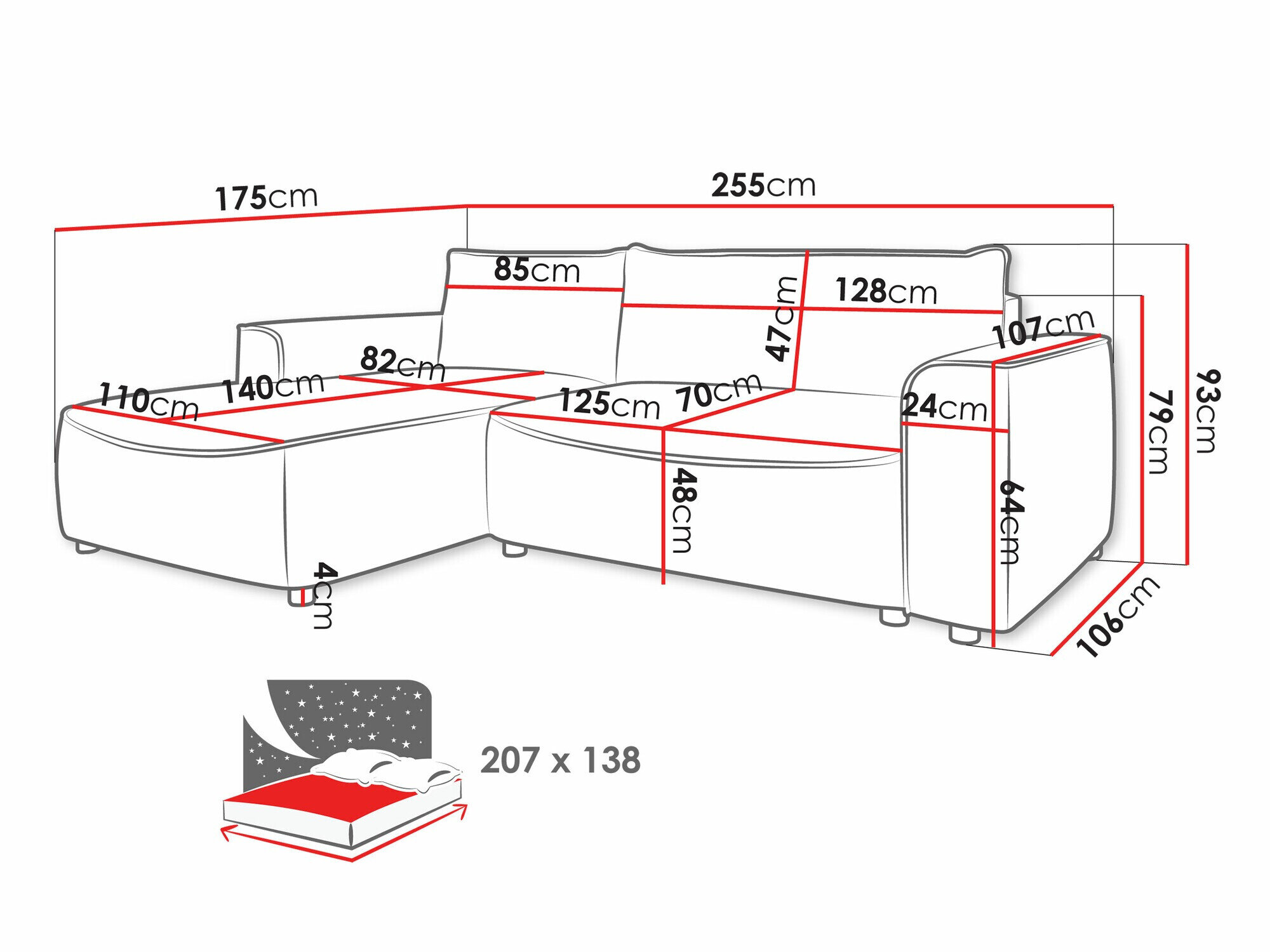 Hjørnesofa TrendyNest Monacha (Pretty 01)