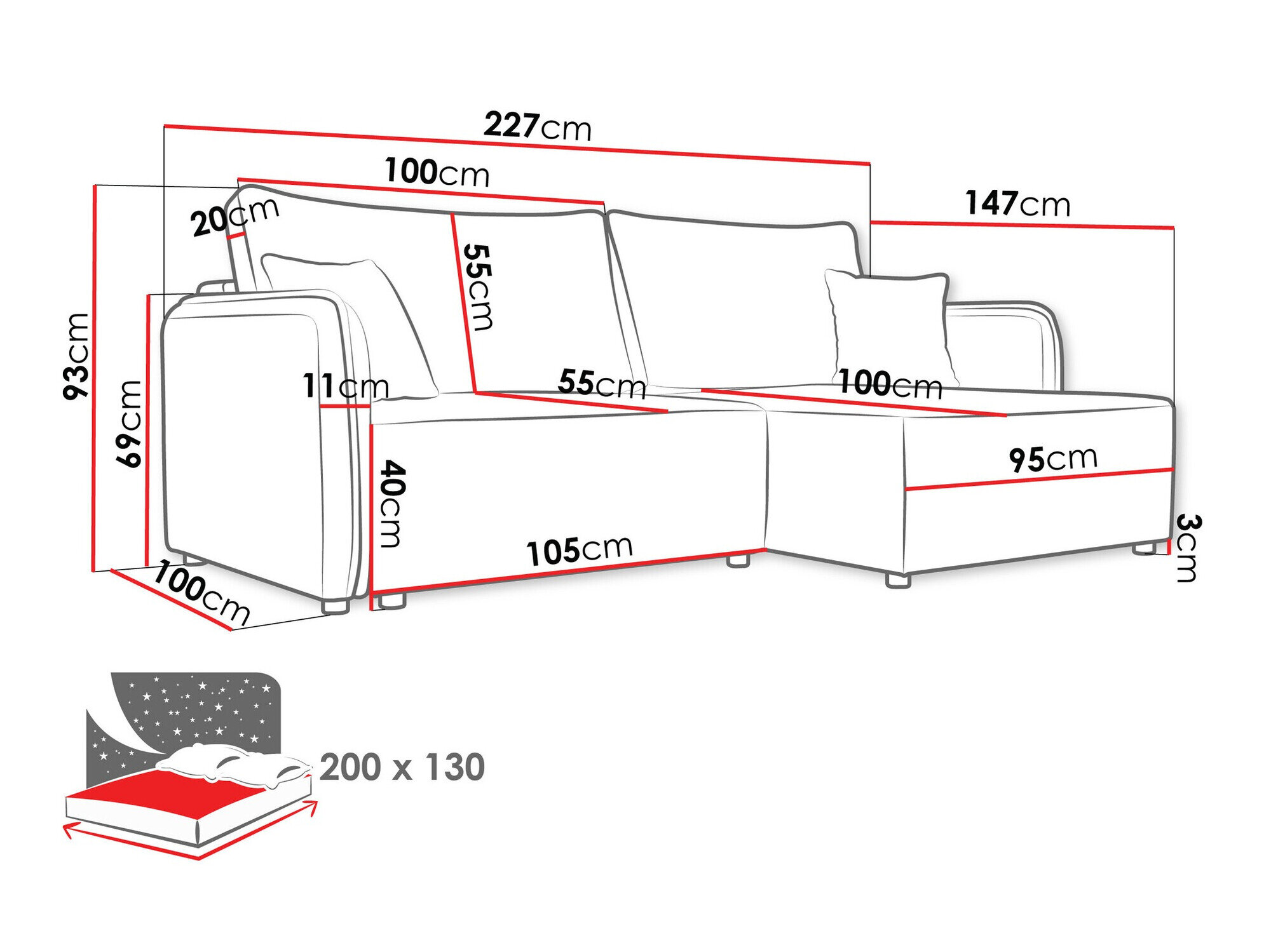 Hjørnesofa TrendyNest 111 (Velo 621)