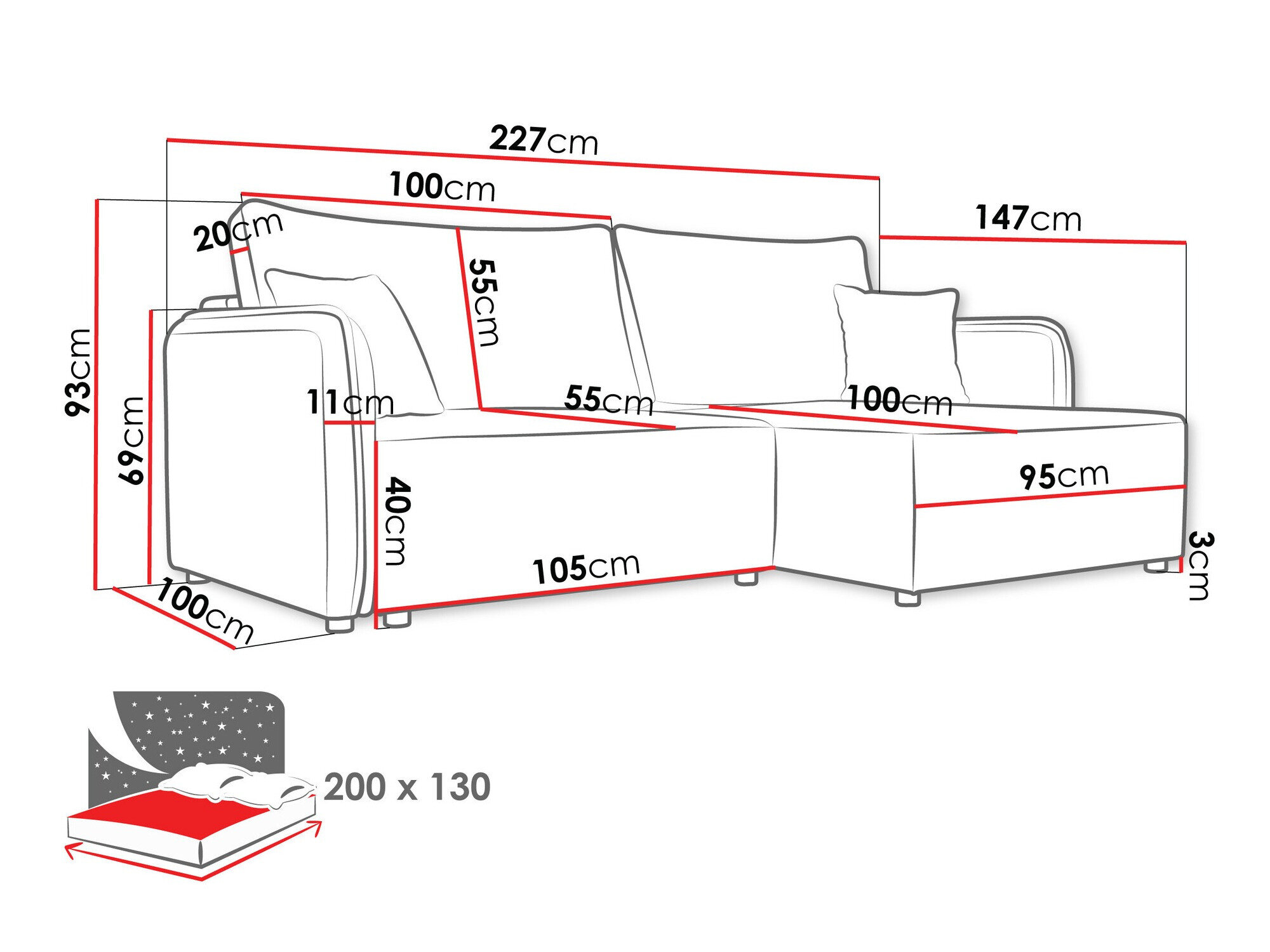Hjørnesofa TrendyNest Turtura (Velo 621)