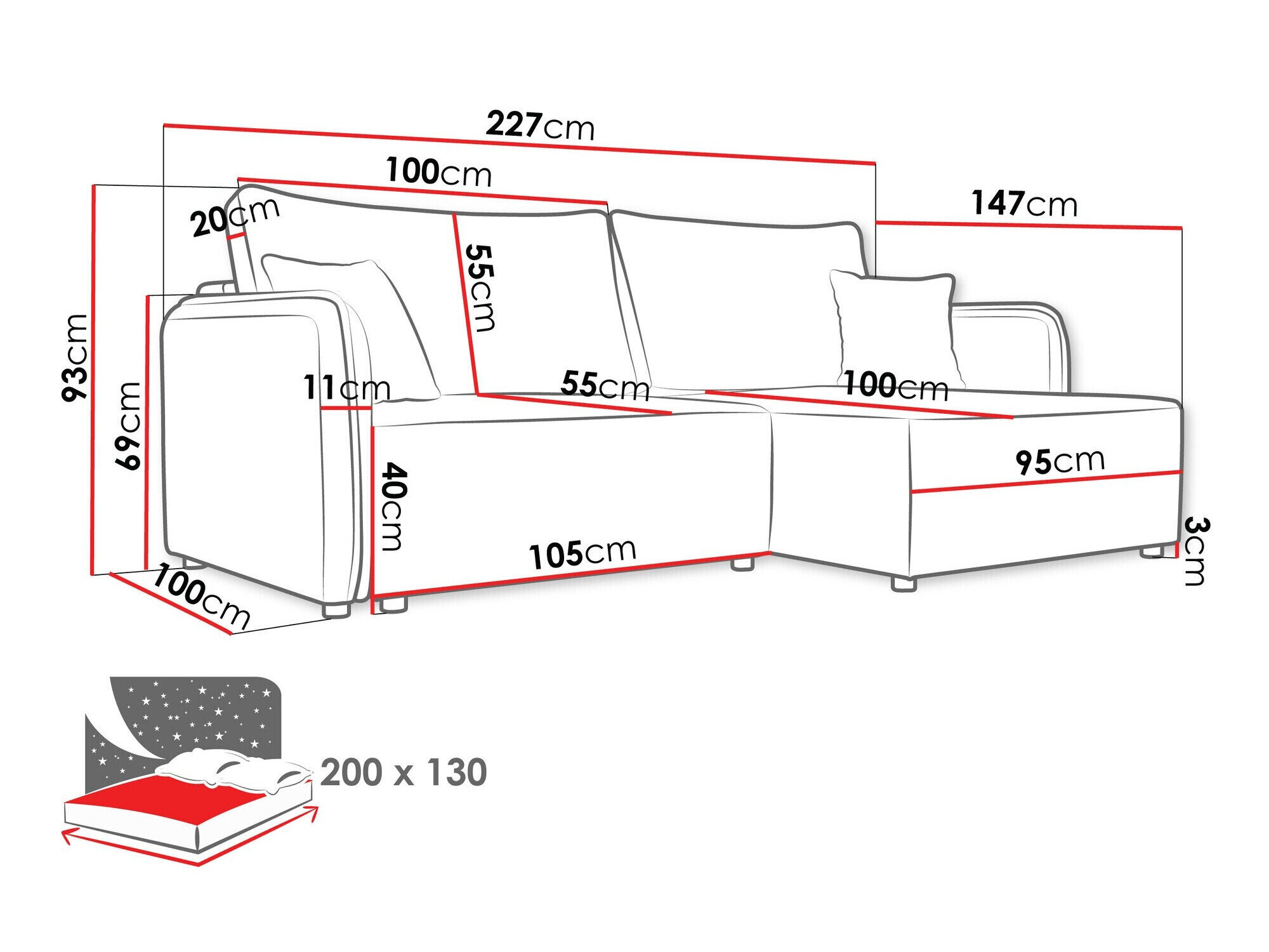 Hjørnesofa TrendyNest Turtura (Velo 623)