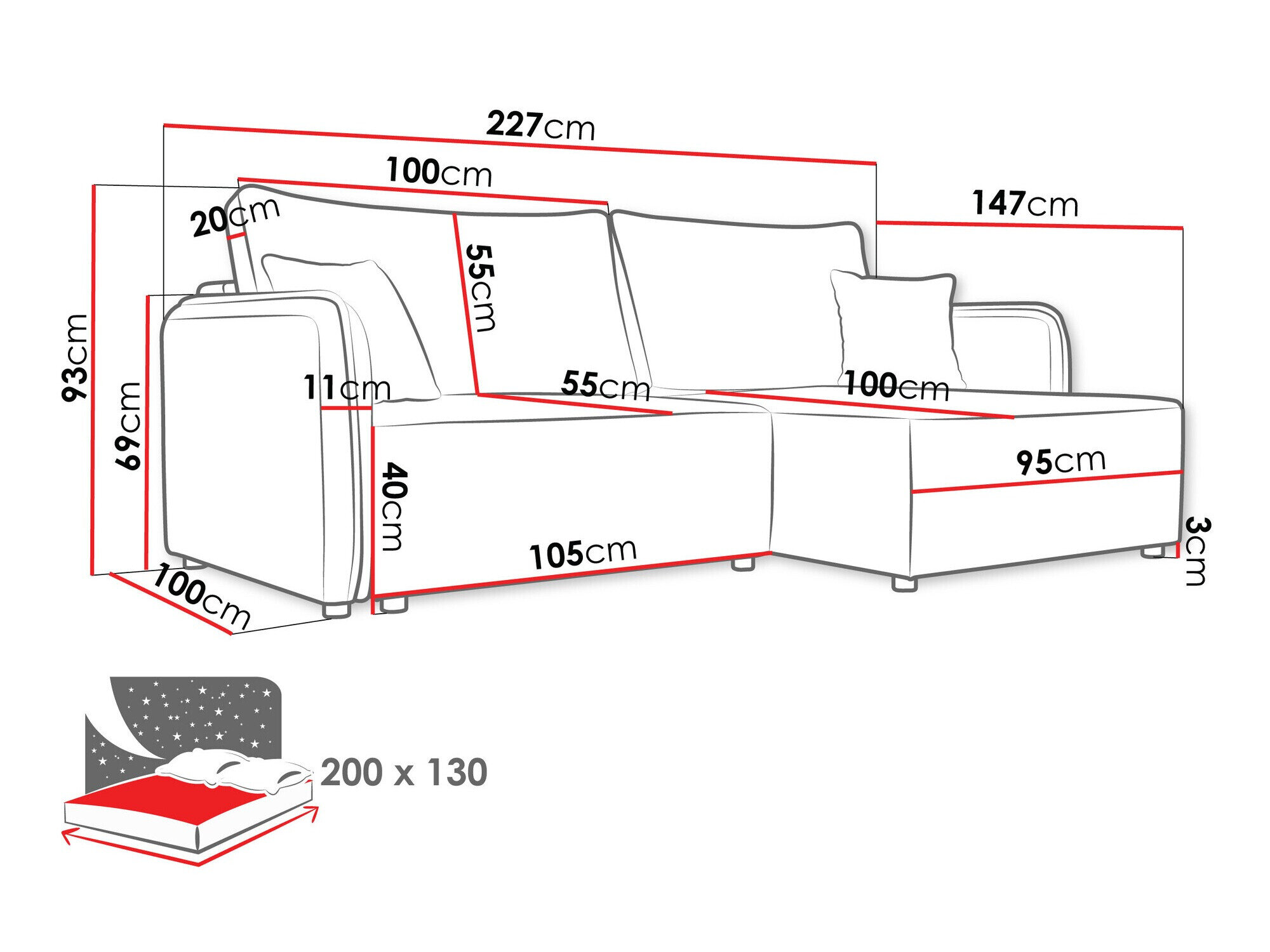 Hjørnesofa TrendyNest Turtura (Velo 633)