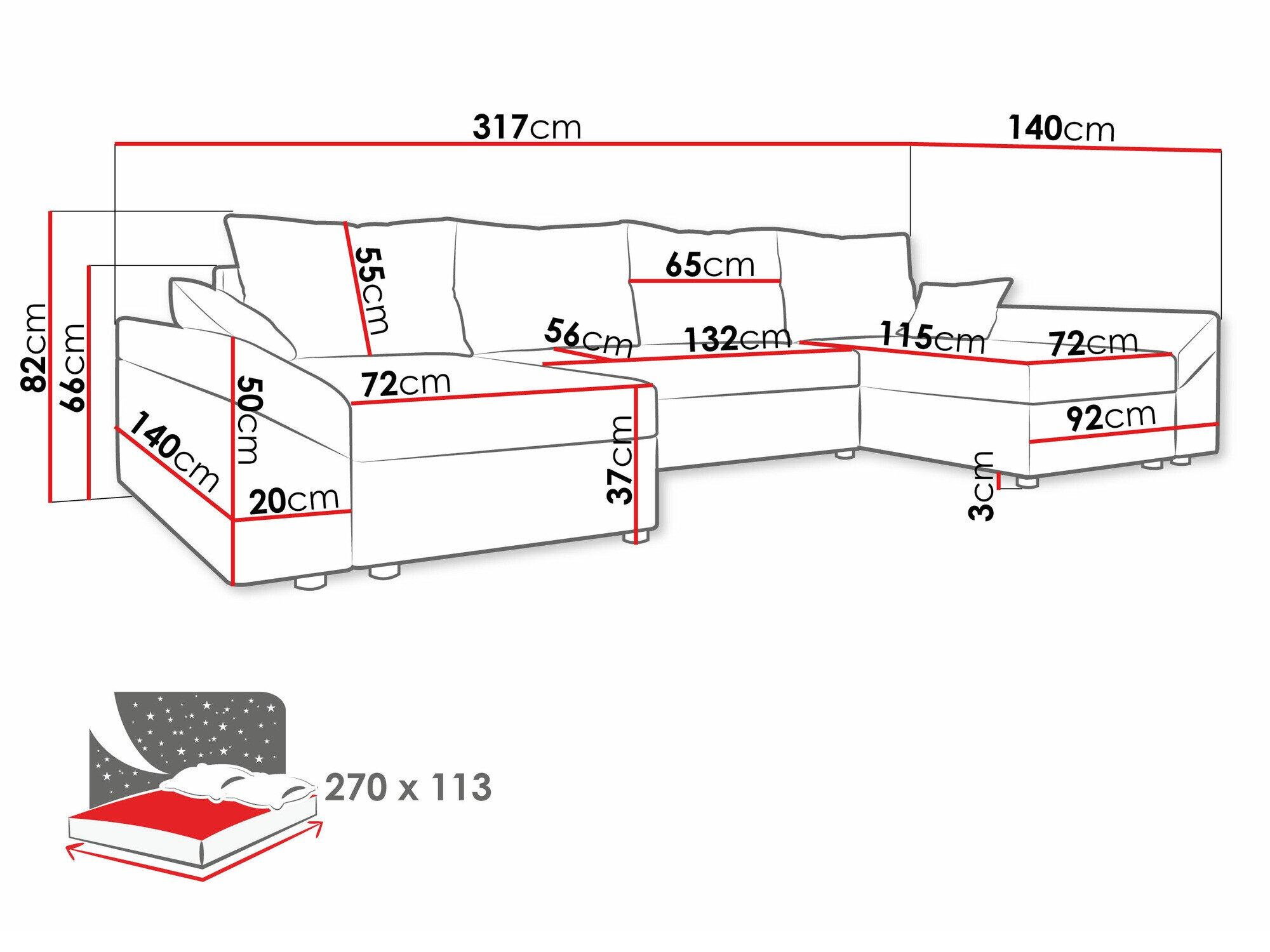Hjørnesofa Memphis 105 (Poso 135)